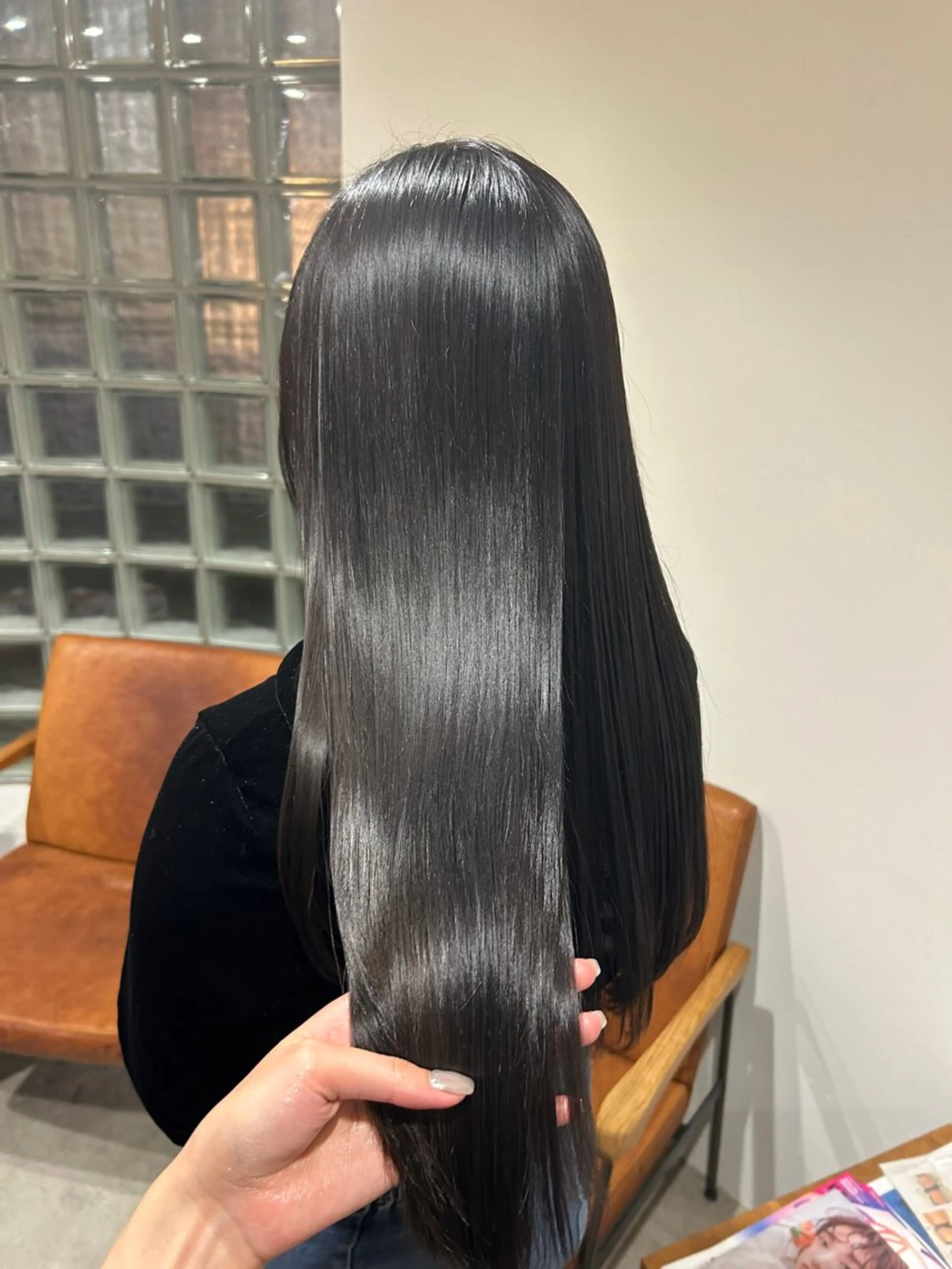 ロング パーマ 酸性ストレート ストレートパーマ Lumier de mashu所属・nana/ボブ/ レイヤー/メンズのヘアスタイル