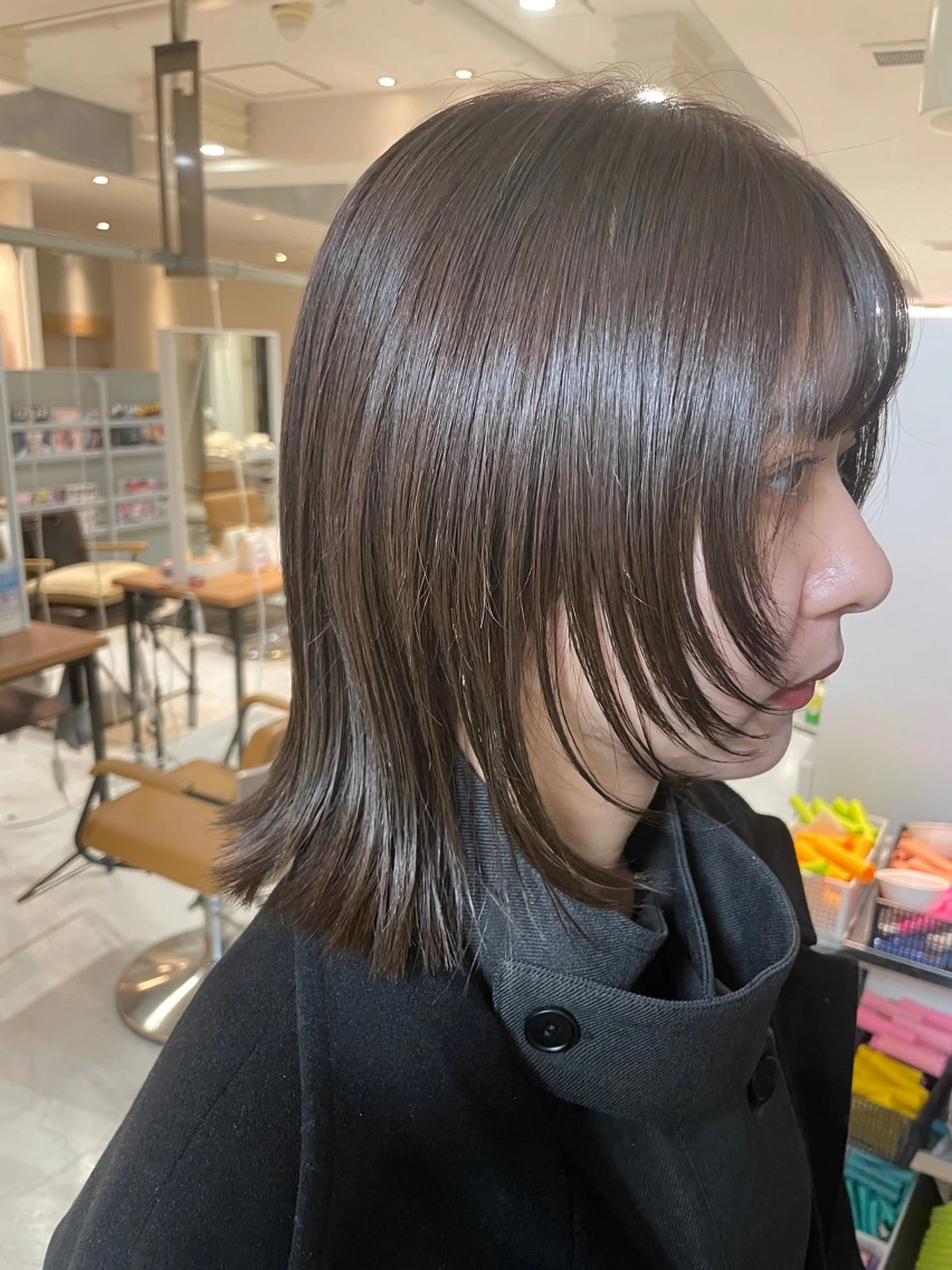 ミディアム L studio心斎橋店【エルスタジオ】所属・透け感ベージュ 🪐REN🪐のヘアスタイル