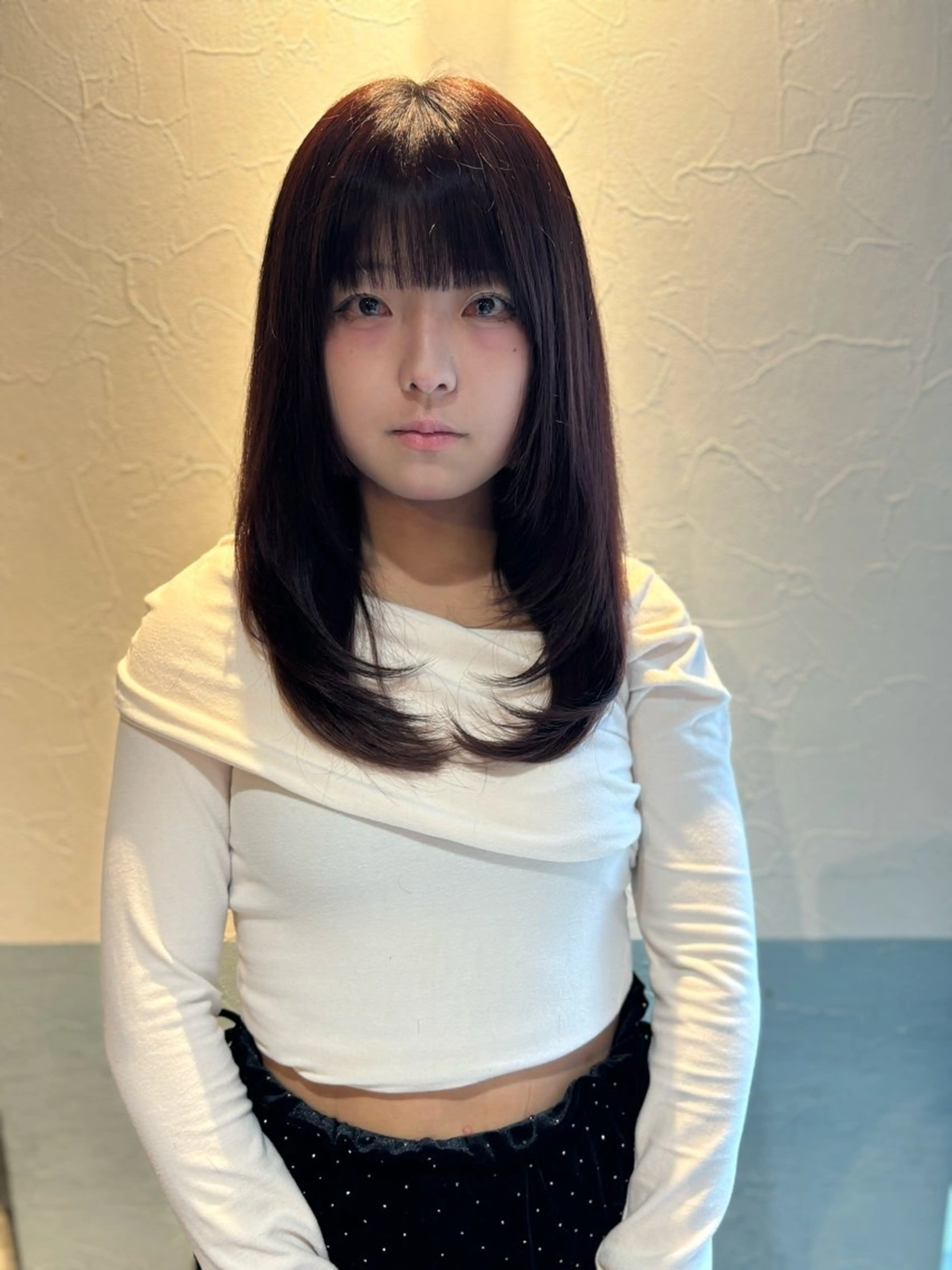 ロング 姫カット レイヤーカット シースルーバング ワンホンレイヤー カットモデル募集中 murakamiのヘアスタイル