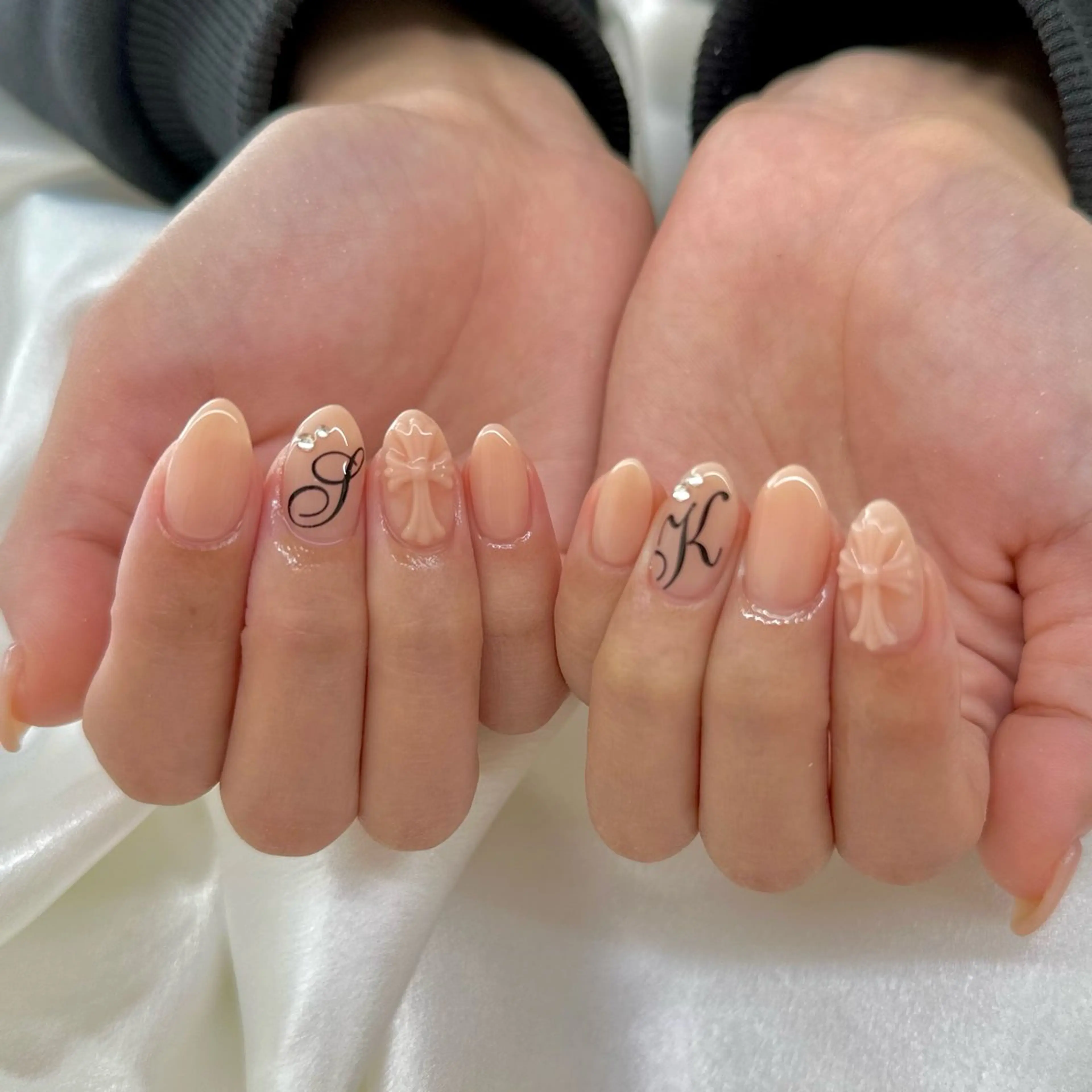 ネイル 長さ出し ジェルネイル 韓国ネイル パラジェル ワンホンネイル ハンドネイル fukuyasu rikaのネイルデザイン