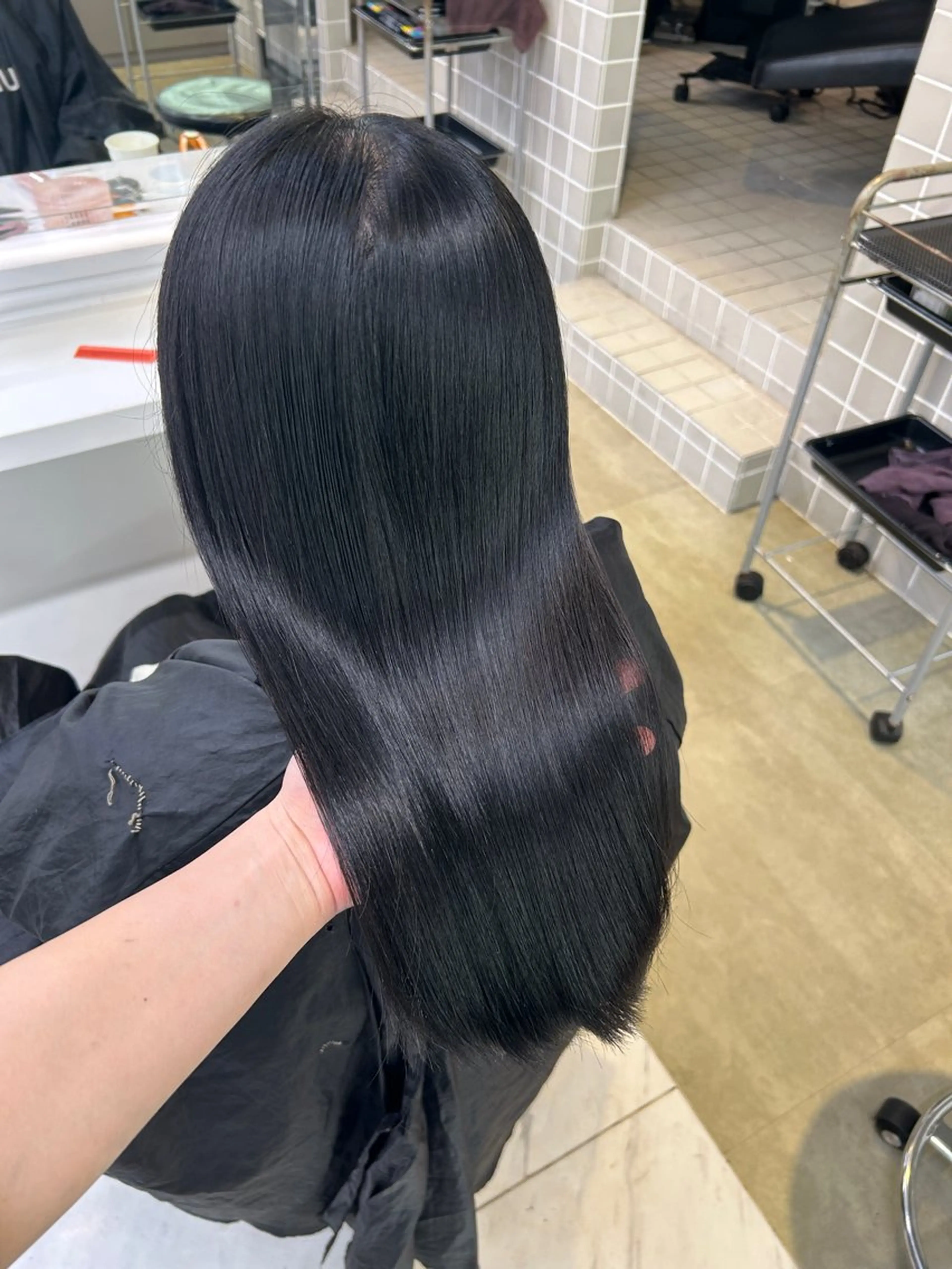 ロング カラー ヘアカラー ヘッドスパ ヘアセット 🥯縮毛/レイヤー/ ベージュヘア🥯のヘアスタイル