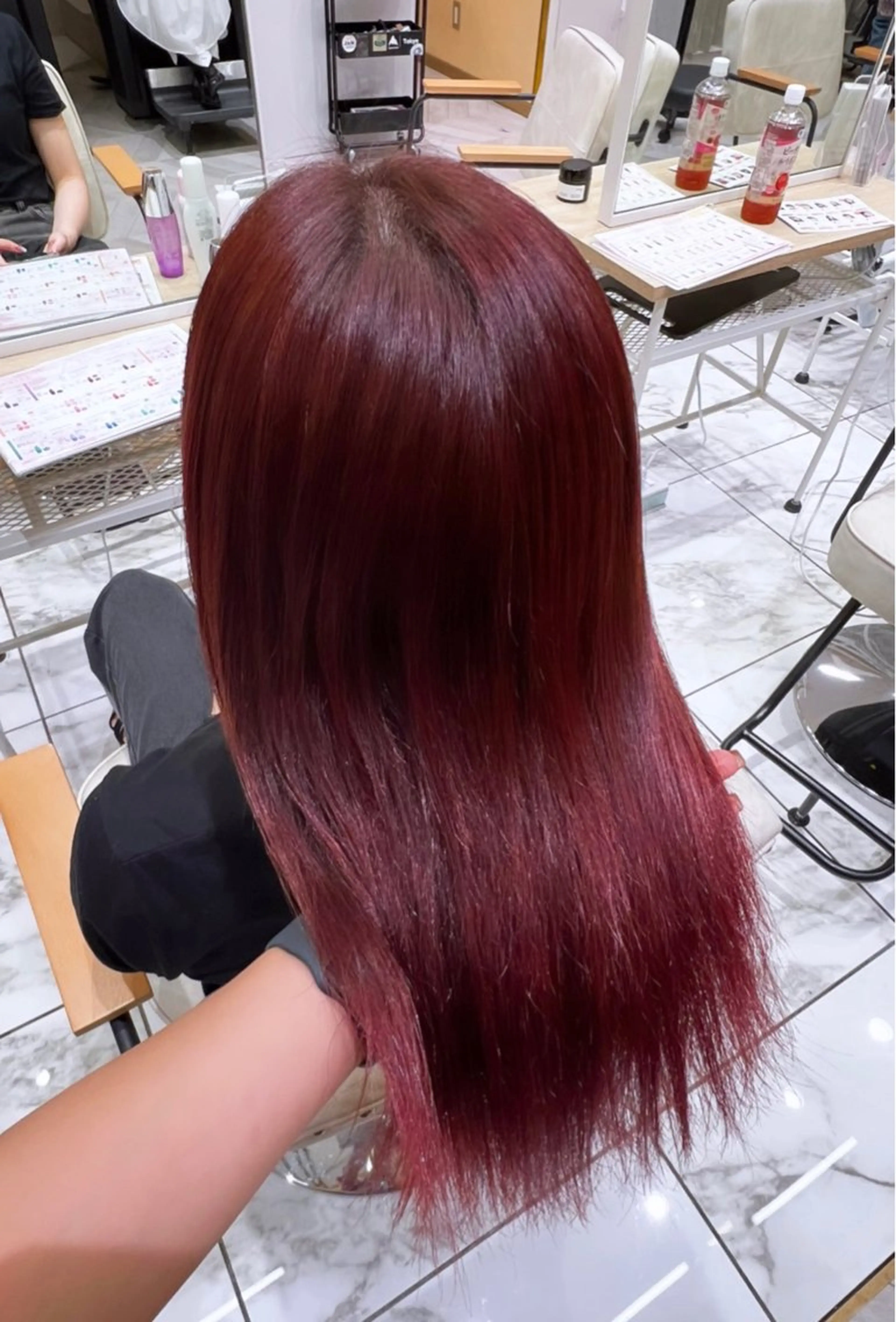 セミロング カラー ブラウンカラー ピンクカラー レッドカラー ヘアカラー 学生人気no.1 🦋ナツミのヘアスタイル