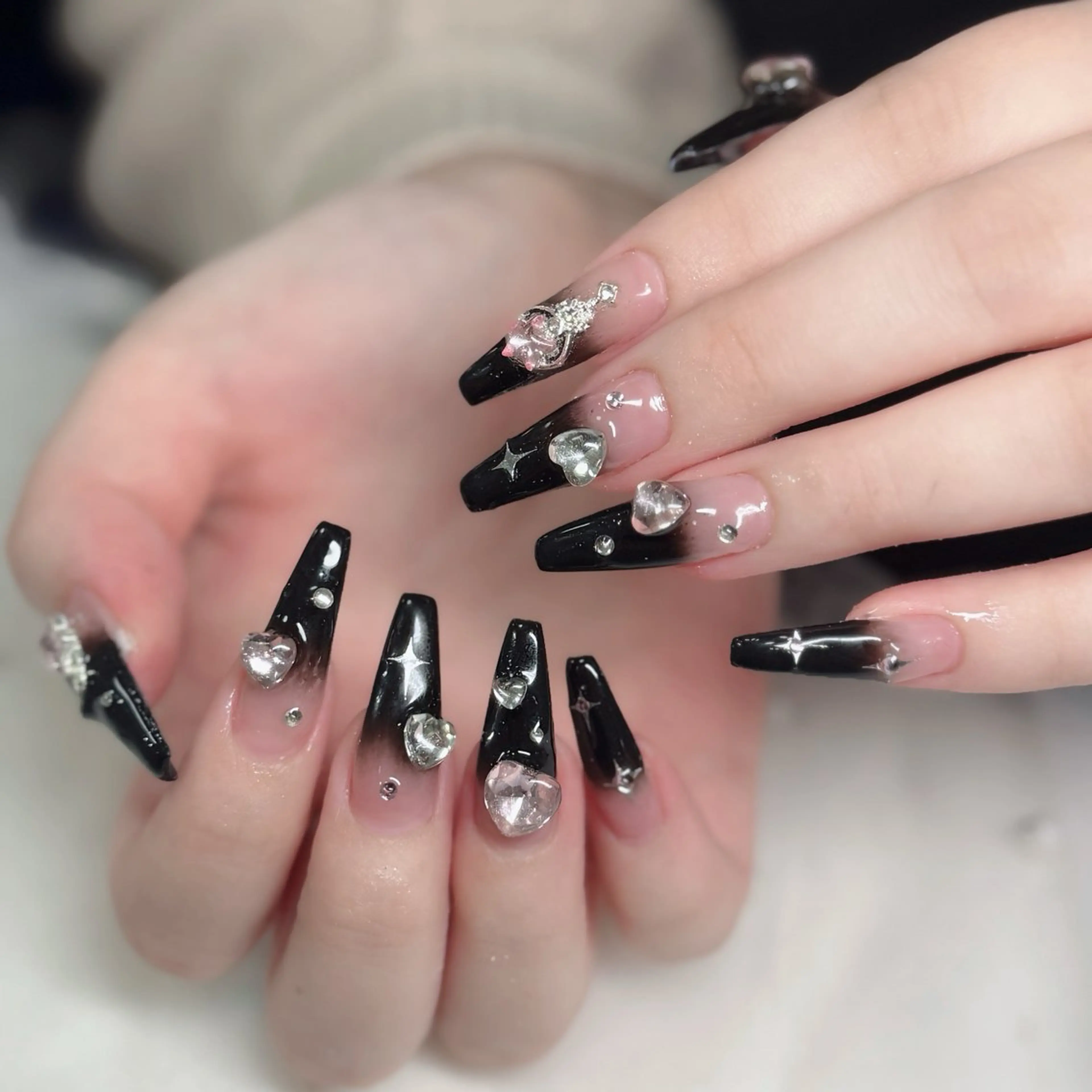 ネイル フットネイル フレンチネイル グラデーション 韓国ネイル ロングネイル ハンドネイル Hani Nail Salonのネイルデザイン