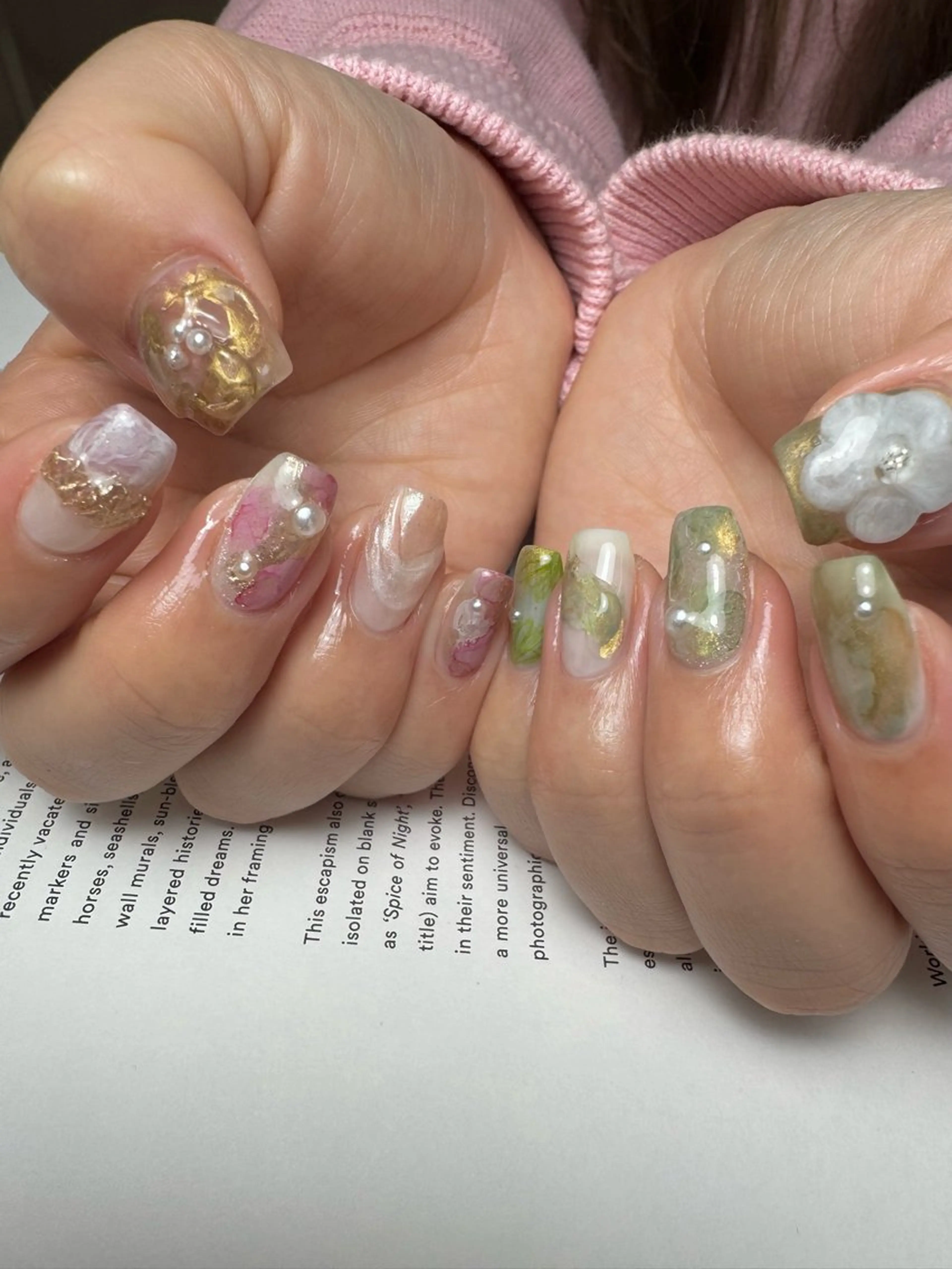 ネイル ニュアンスネイル 春ネイル ハンドネイル 白日-hakubi nail-のネイルデザイン