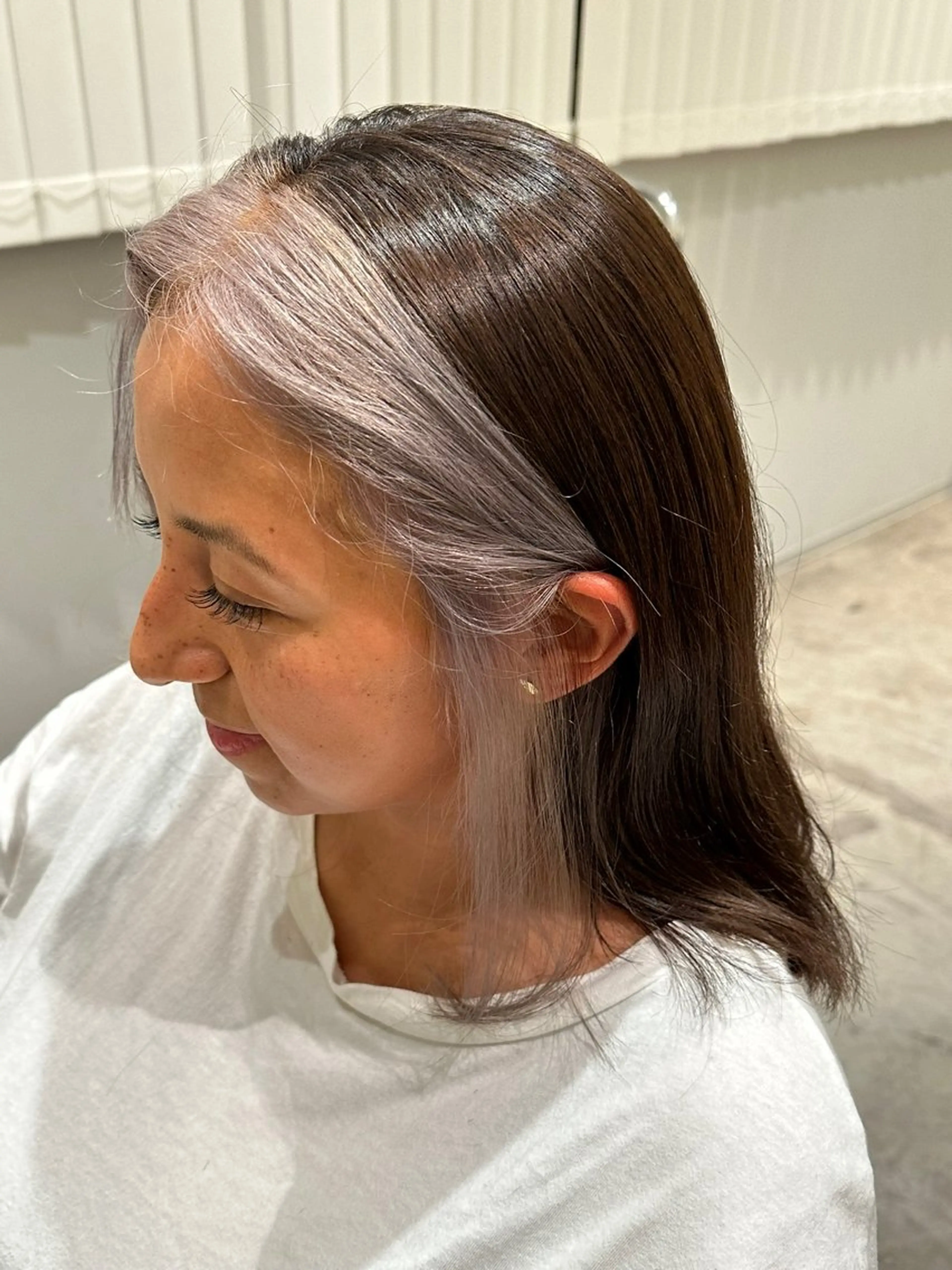 ミディアム カラー ミストバング  フェイスフレーミング 中林 優太のヘアスタイル