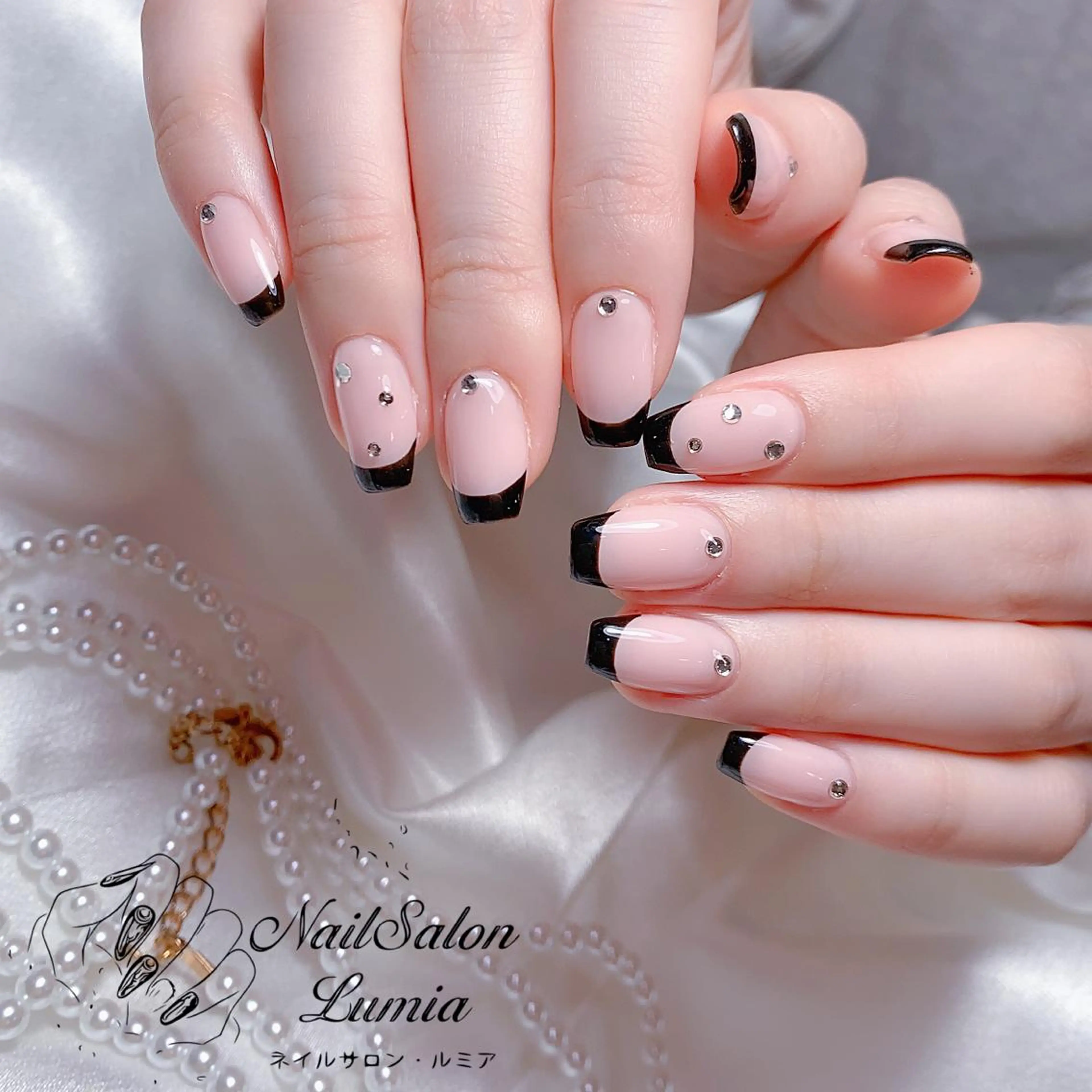 ネイル ストーンネイル ハンドネイル ネイルサロン ルミア Lumia 店長のネイルデザイン