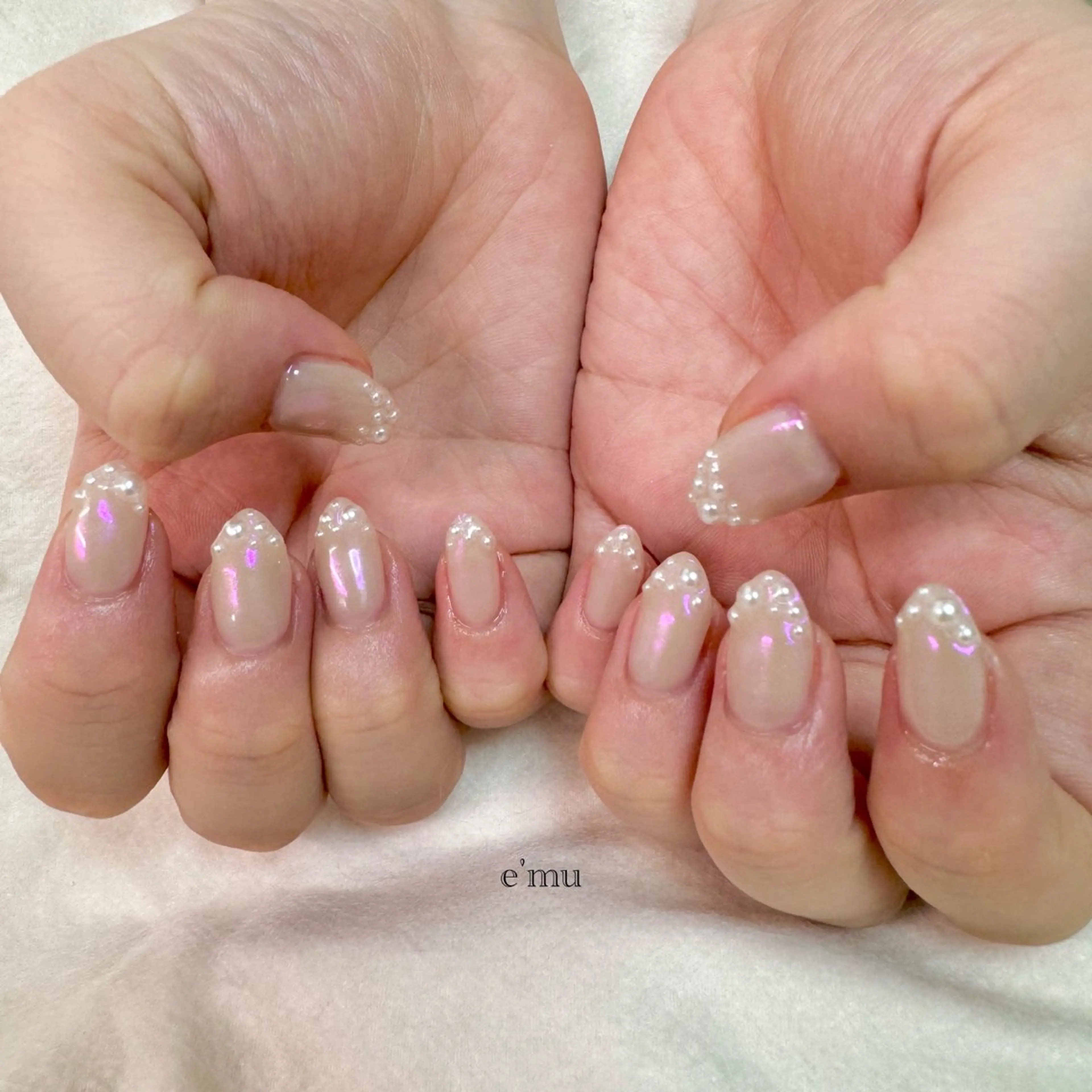 ネイル フレンチネイル ハンドネイル nail salon e'mu💐のネイルデザイン