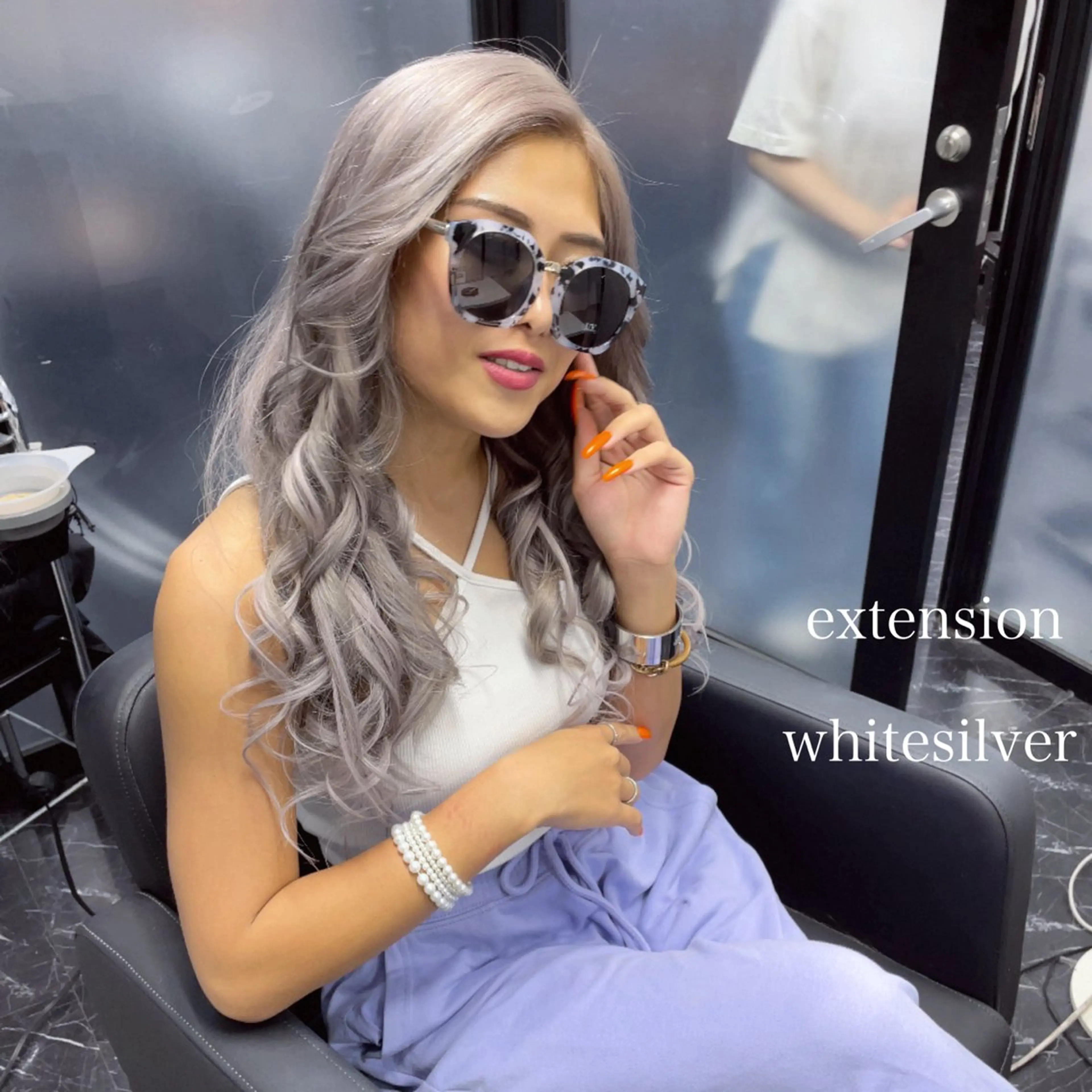 ロング カラー ヘアカラー エクステ エクステ🩵ブリーチ 韓国ヘア🩵KAEのヘアスタイル