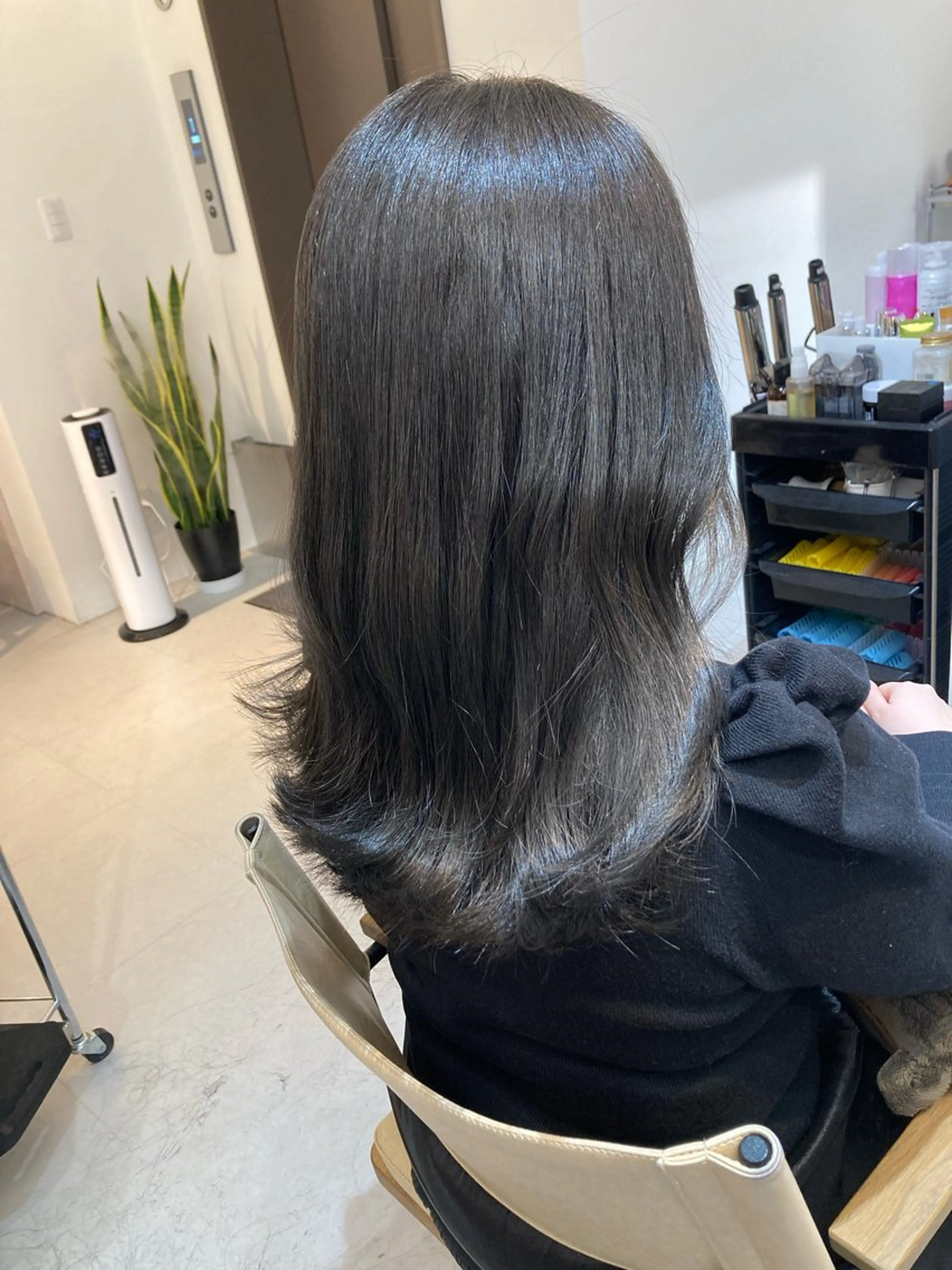 セミロング カット ヘアカラー トリートメント ✨色持ちの良い艶 カラー✨蟹江真世のヘアスタイル