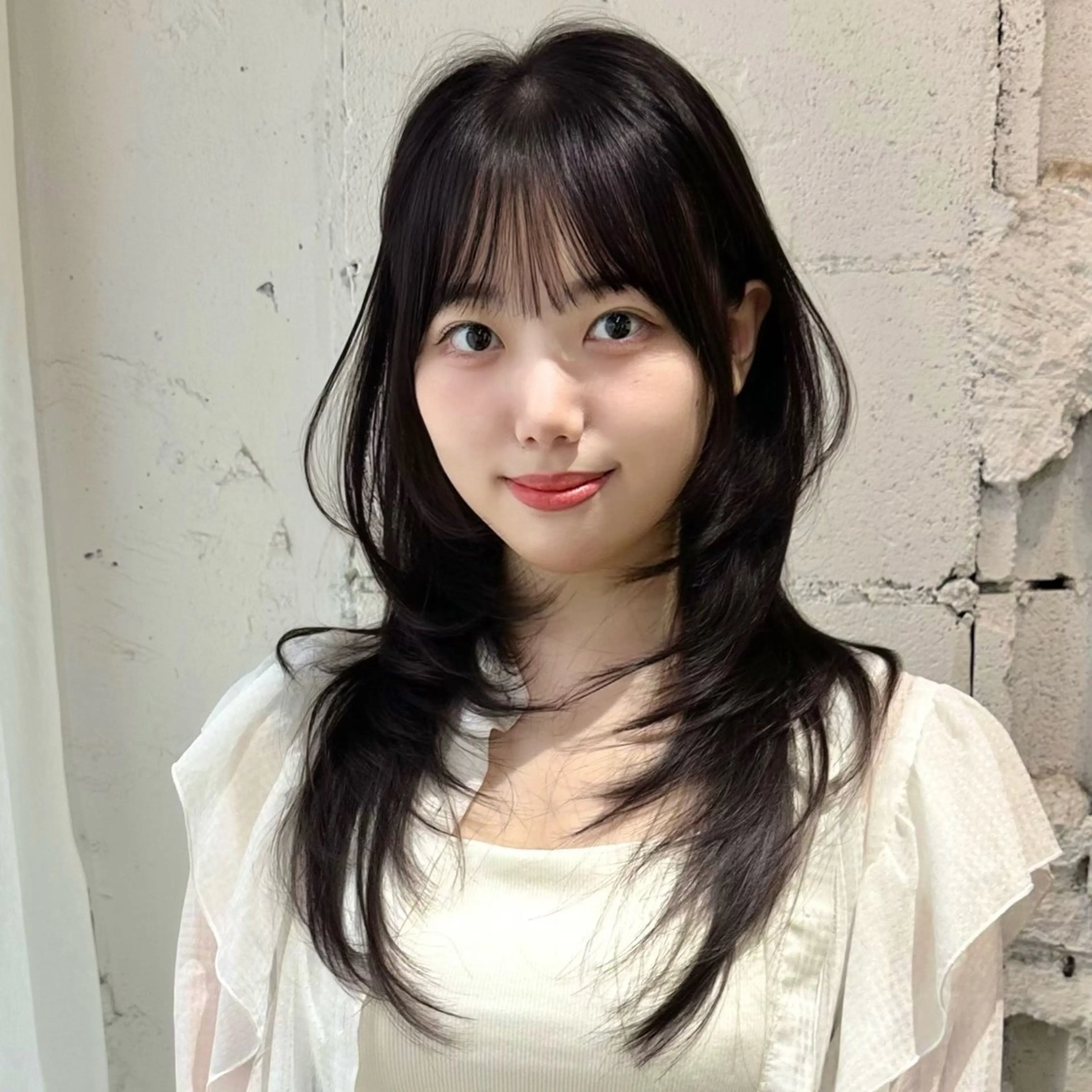 ロング カット ヘアカラー トリートメント 🌹ハッシュカット、 レイヤー韓国ヘア🌹のヘアスタイル