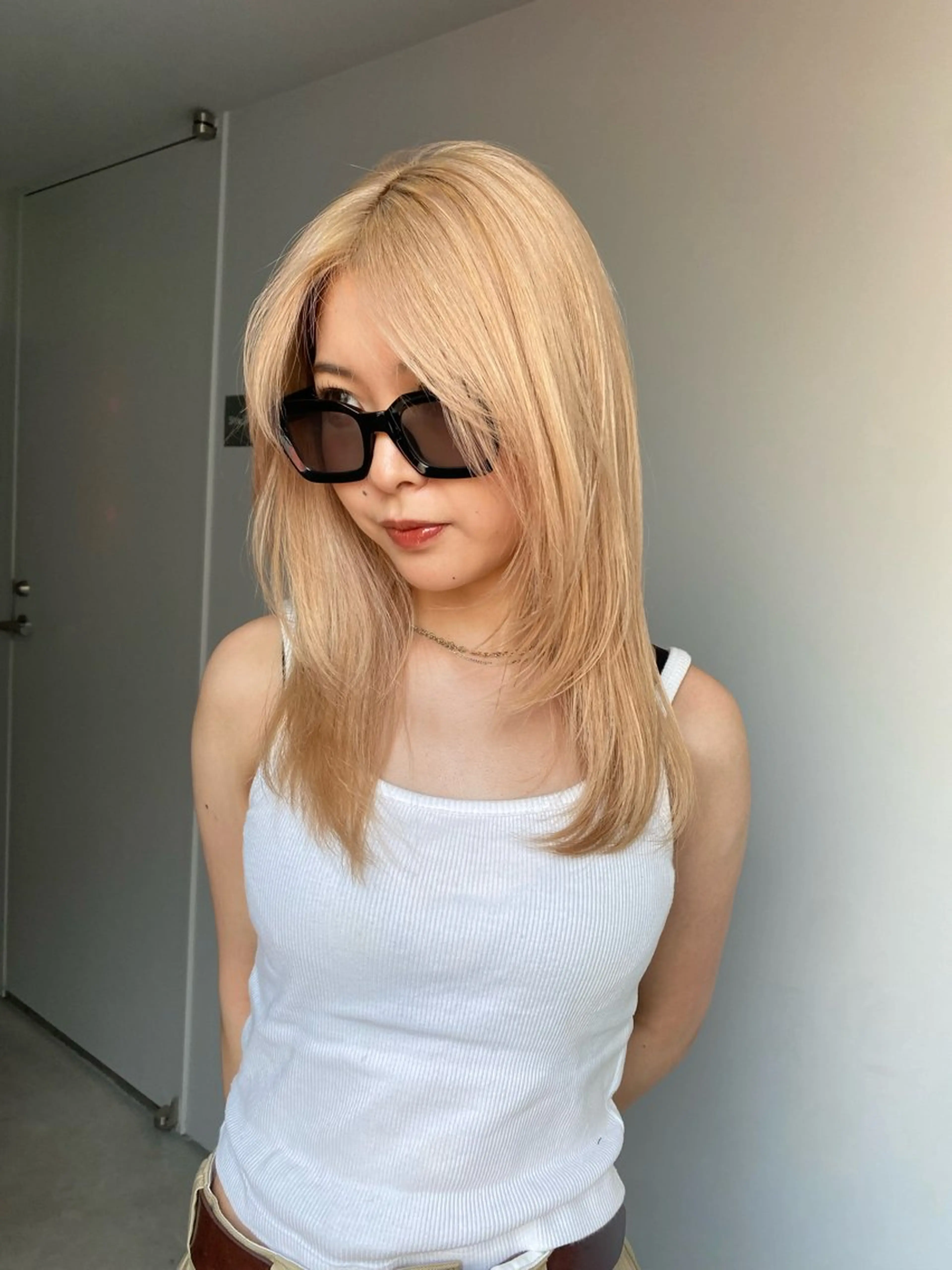 ミディアム カラー ヘアアレンジ ブリーチ ヘアカラー トリートメント mina 🌷のヘアスタイル