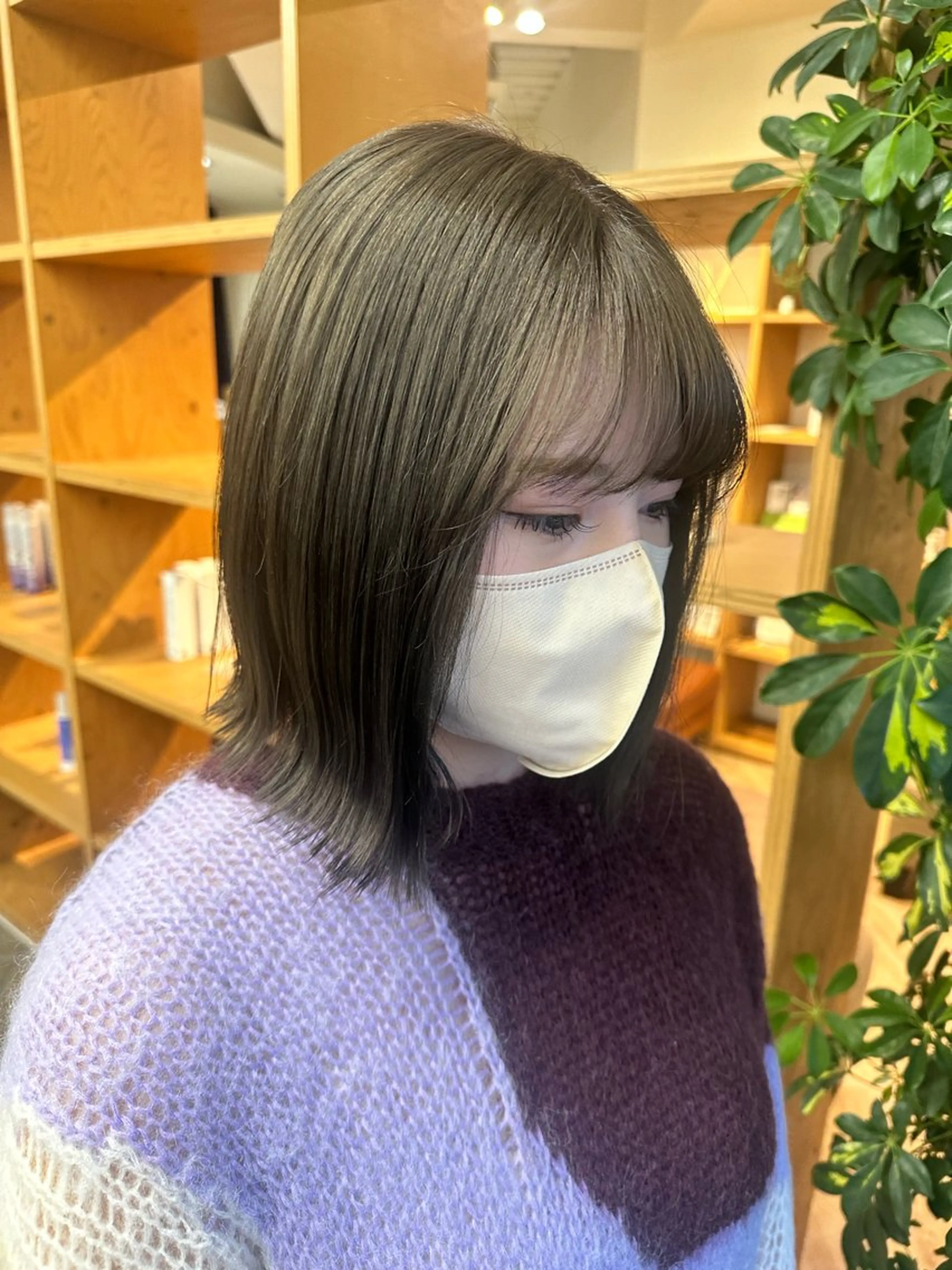 カラー グレージュ オリーブグレージュ オリーブグレー カット ヘアカラー ブリーチカラー/ わきたちえ🌻のヘアスタイル