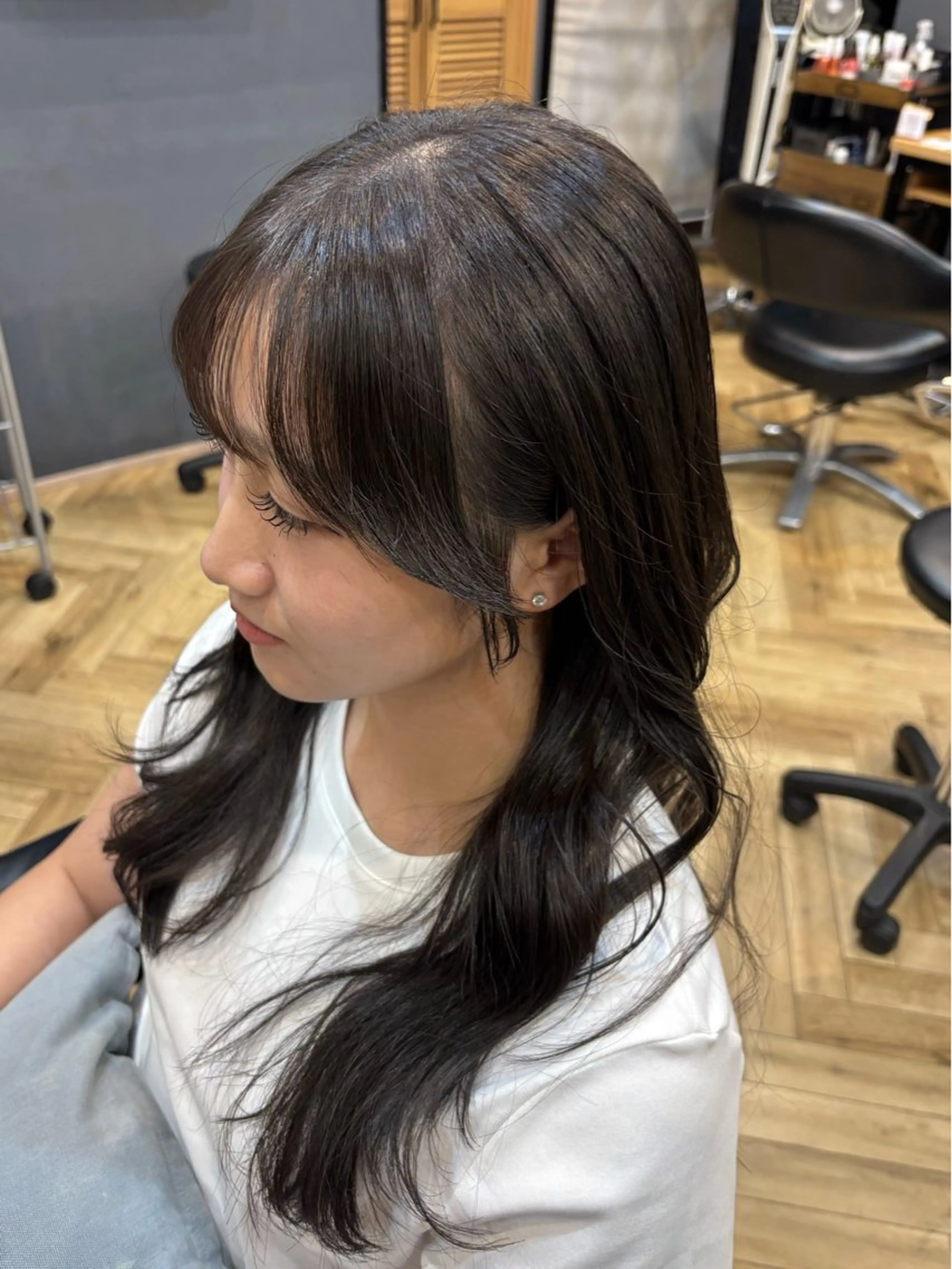 セミロング 鎌取/透明感カラー /ボブ/顔まわりのヘアスタイル