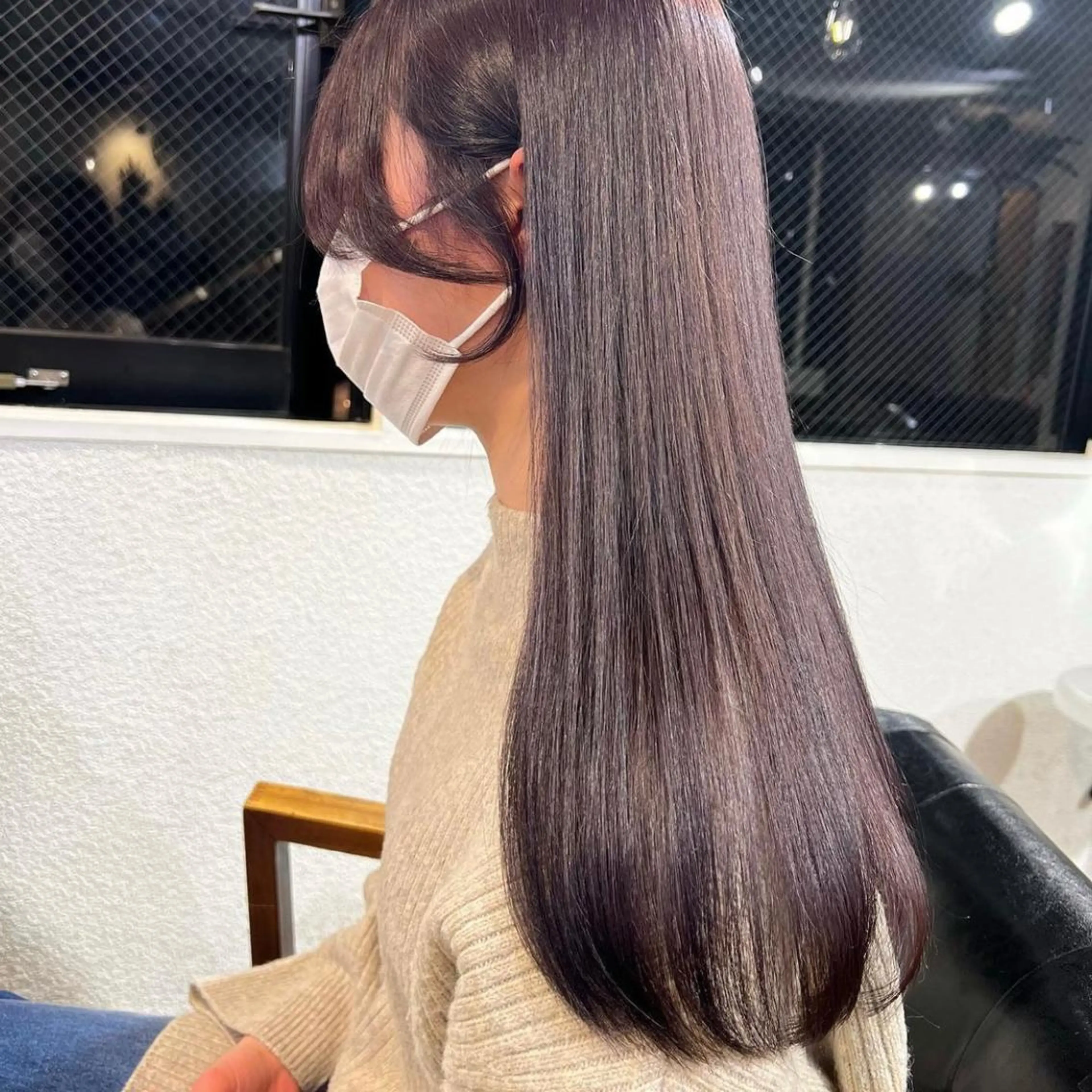 ロング カラー グレージュ パープルカラー パープルグレージュ カット トリートメント 韓国ヘア /男女❄️ 細江 美紅のヘアスタイル