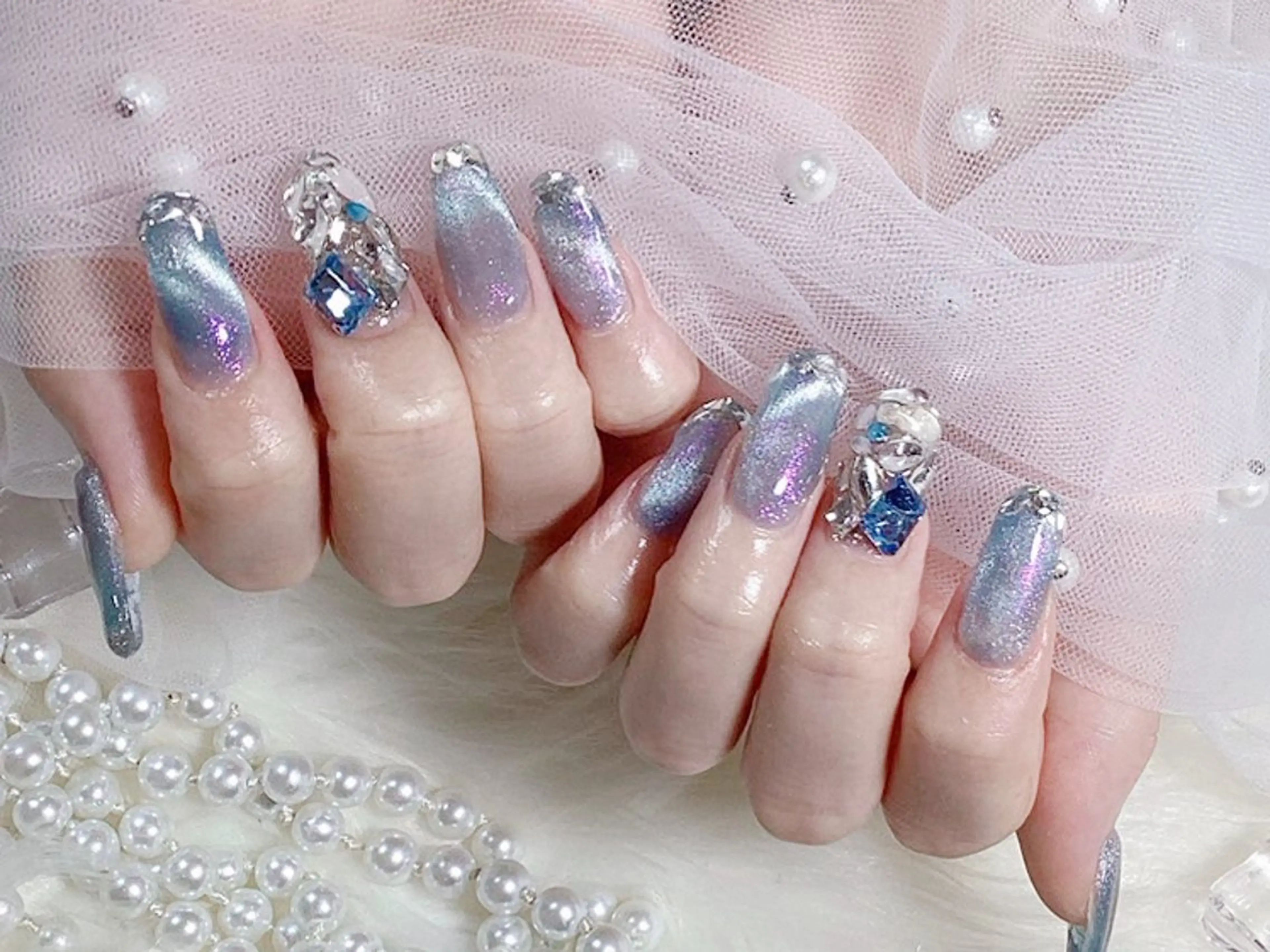 セミロング ハンドネイル Hanaai salon あまねのネイルデザイン