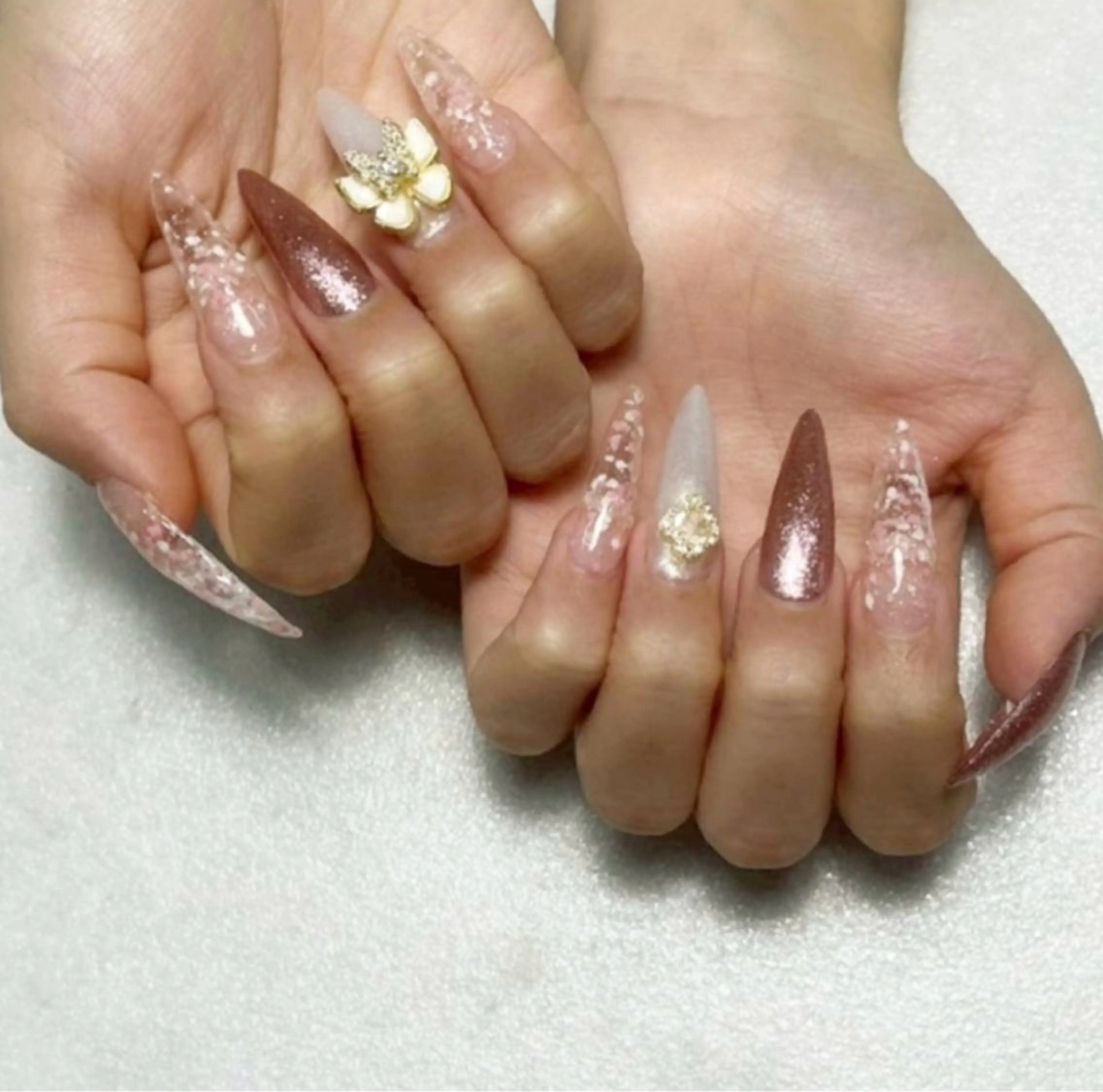 ネイル 長さ出し ワンカラーネイル m. akiのネイルデザイン