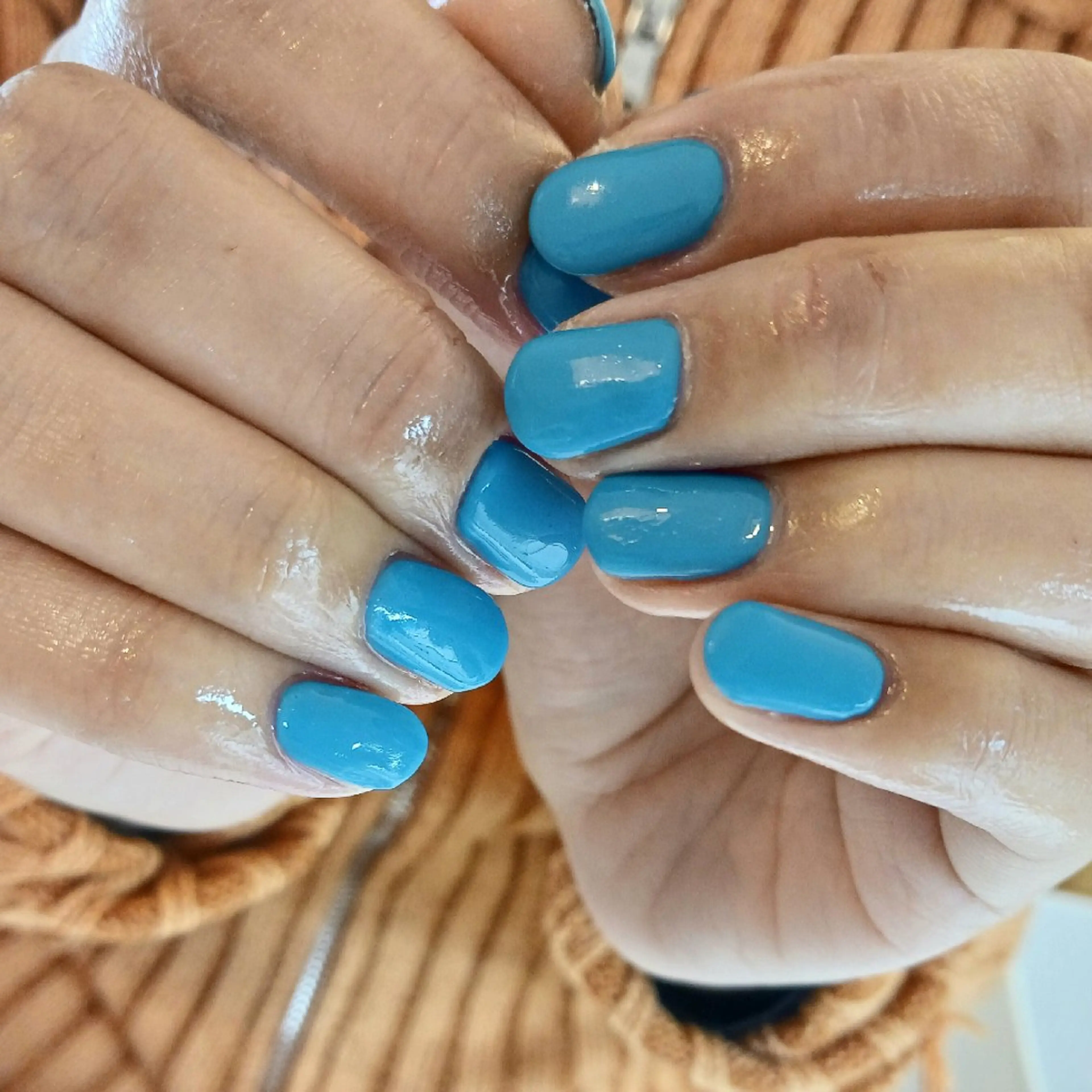 ネイル ブルー ジェルネイル グリーン 持ち込み ワンカラーネイル ハンドネイル owlnail /持込みデザイン専門のネイルデザイン