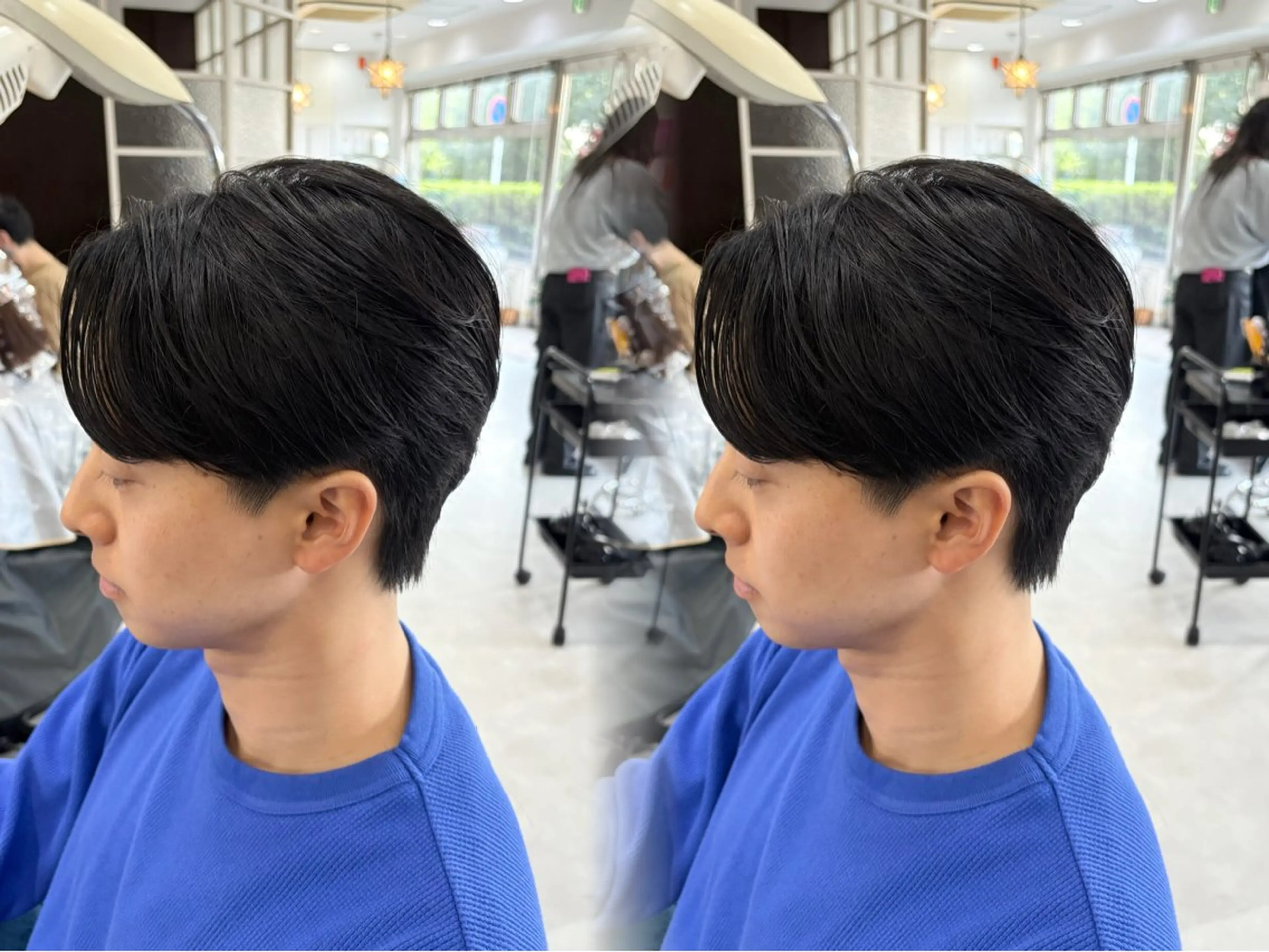 【癖毛でお悩みの男性】 曲がる縮毛矯正+骨格矯正カットの写真