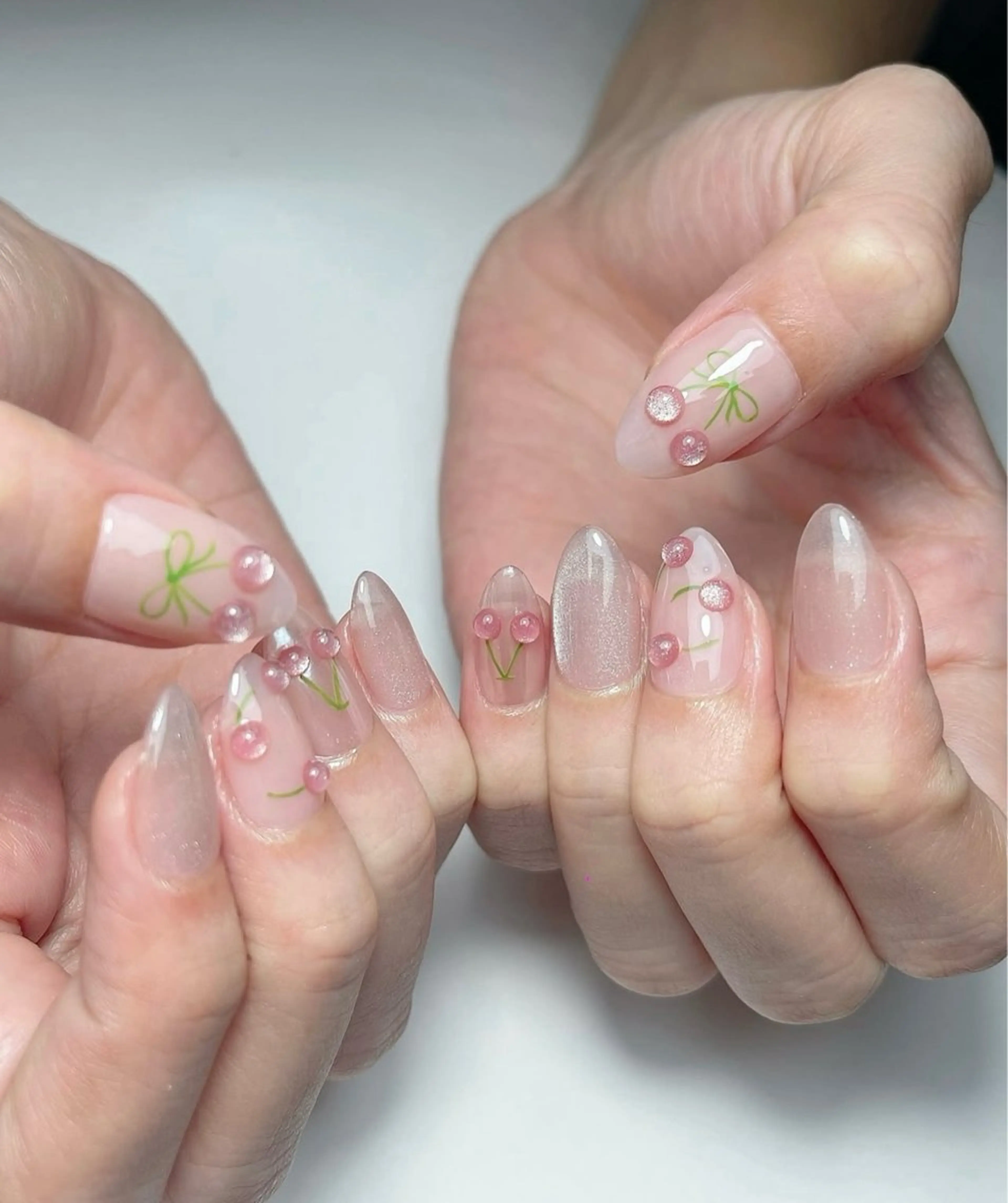 ネイル 韓国ネイル 持ち込み ニュアンスネイル ネイルチップ ハンドネイル TABI ANA.CHUOのネイルデザイン