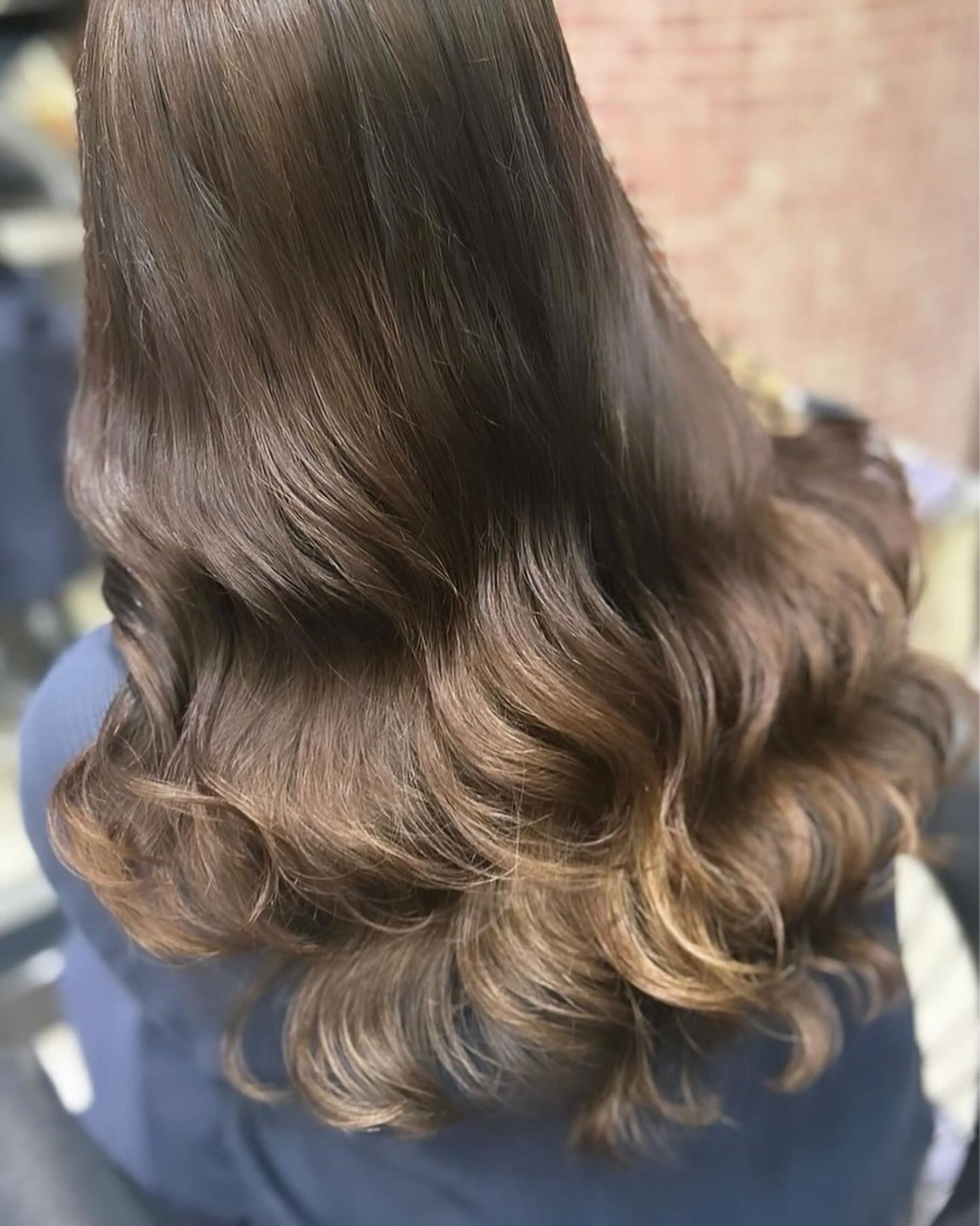 セミロング パーマ カット パーマ コテ巻き風パーマ✨ 韓国ヘア🤎近下菜央のヘアスタイル