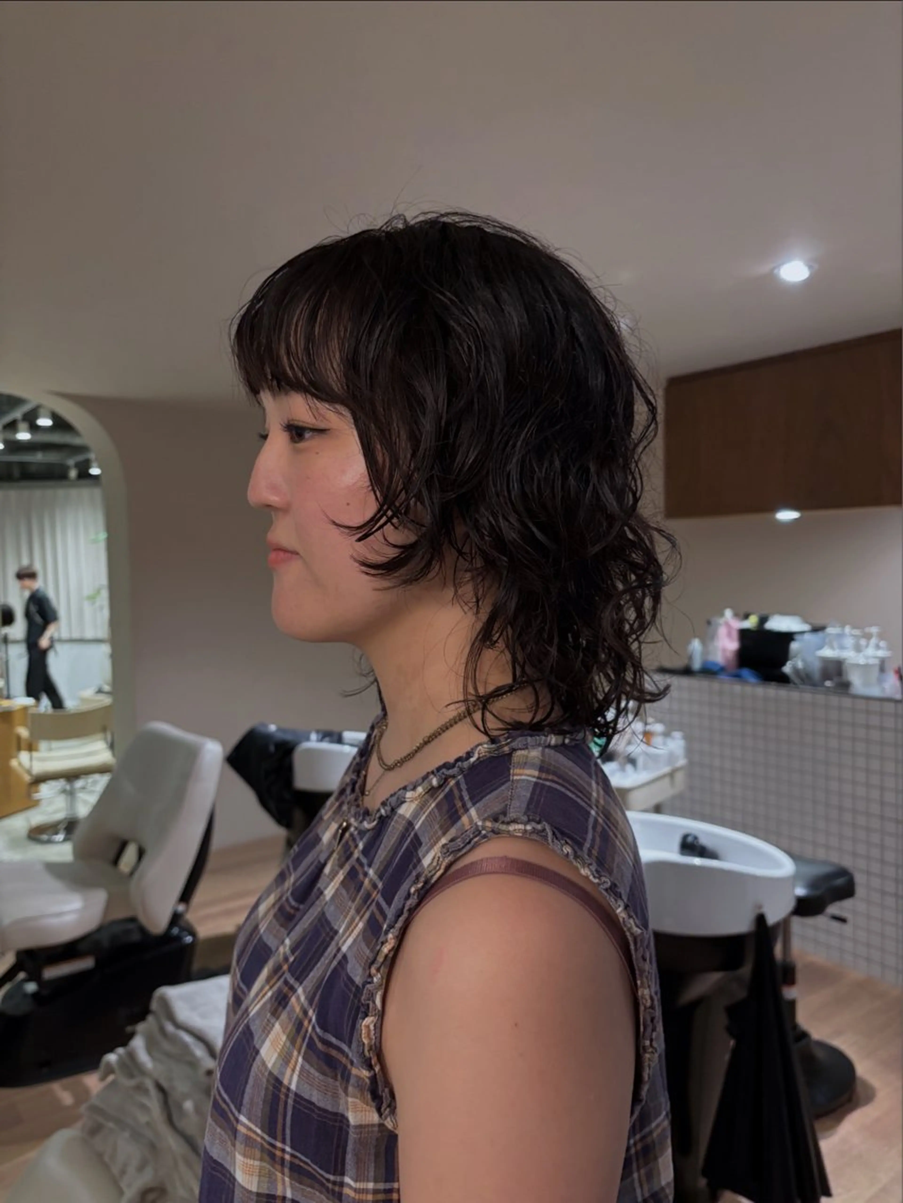 セミロング パーマ セミロングパーマ ウルフカット 星 美羽のヘアスタイル