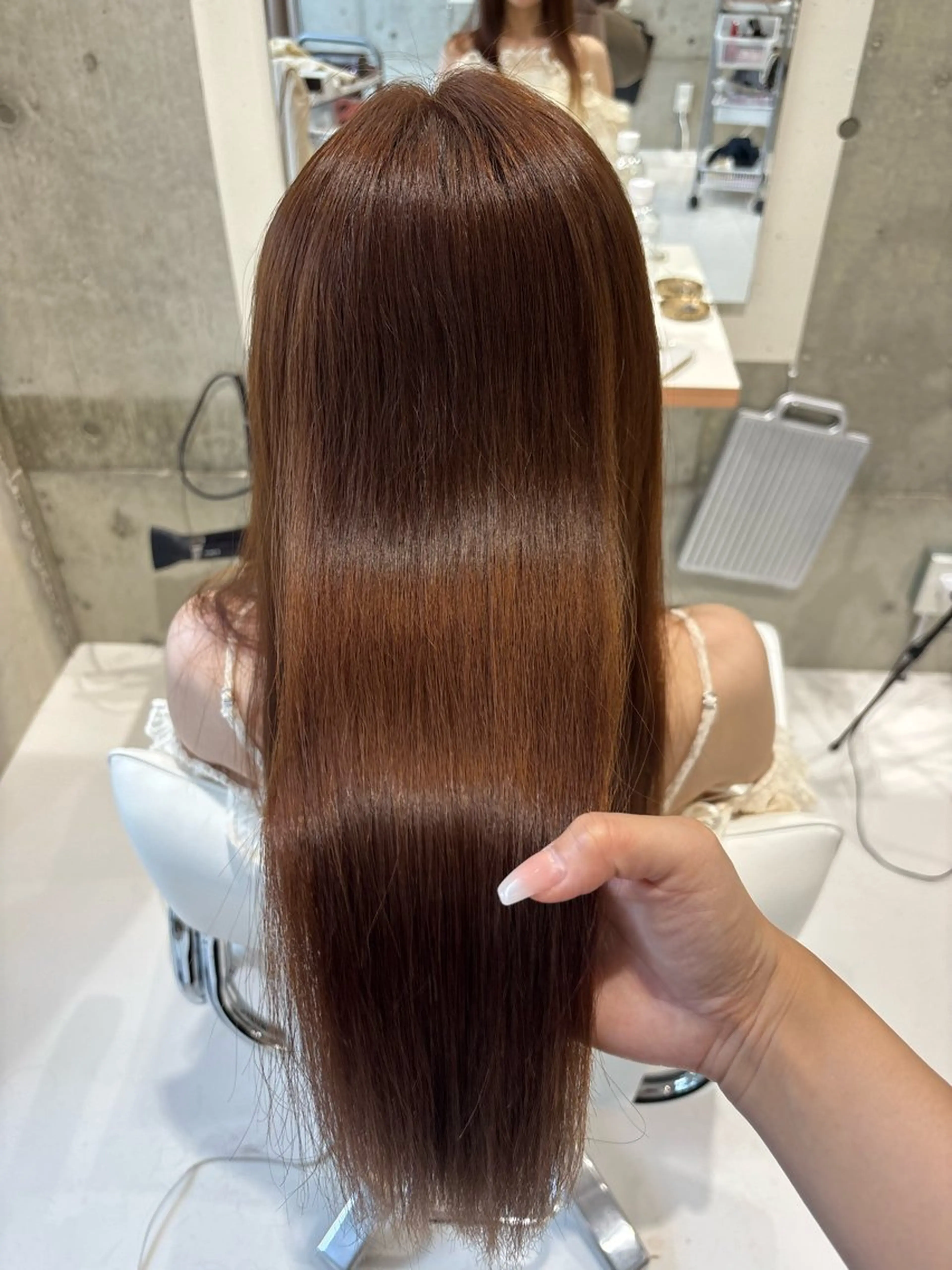 セミロング カット 縮毛矯正 トリートメント ban's beauty dream所属・透明感／髪質改善 ／ りかのヘアスタイル