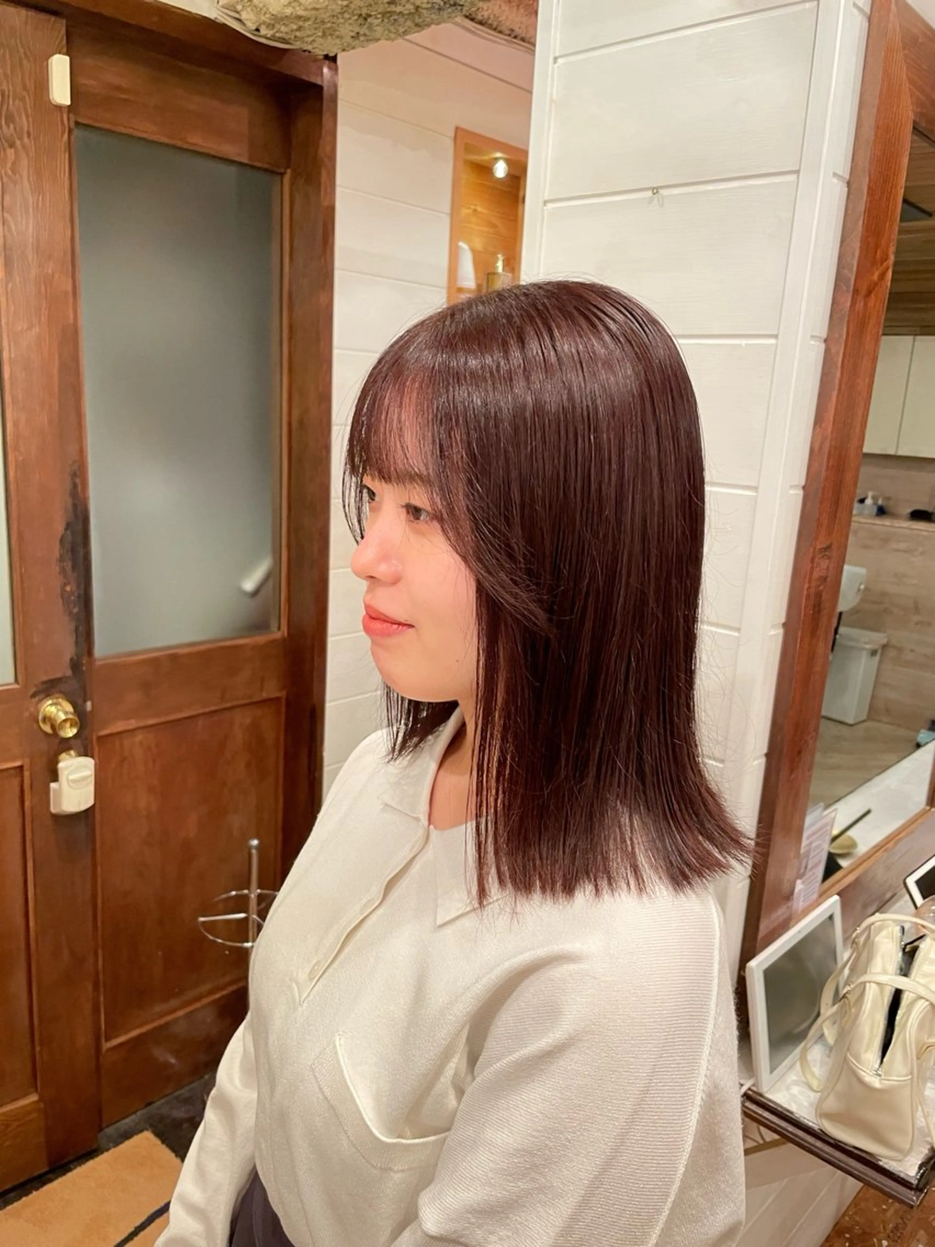 ミディアム ボブ/縮毛矯正/レイ ヤー♡Natsukiのヘアスタイル