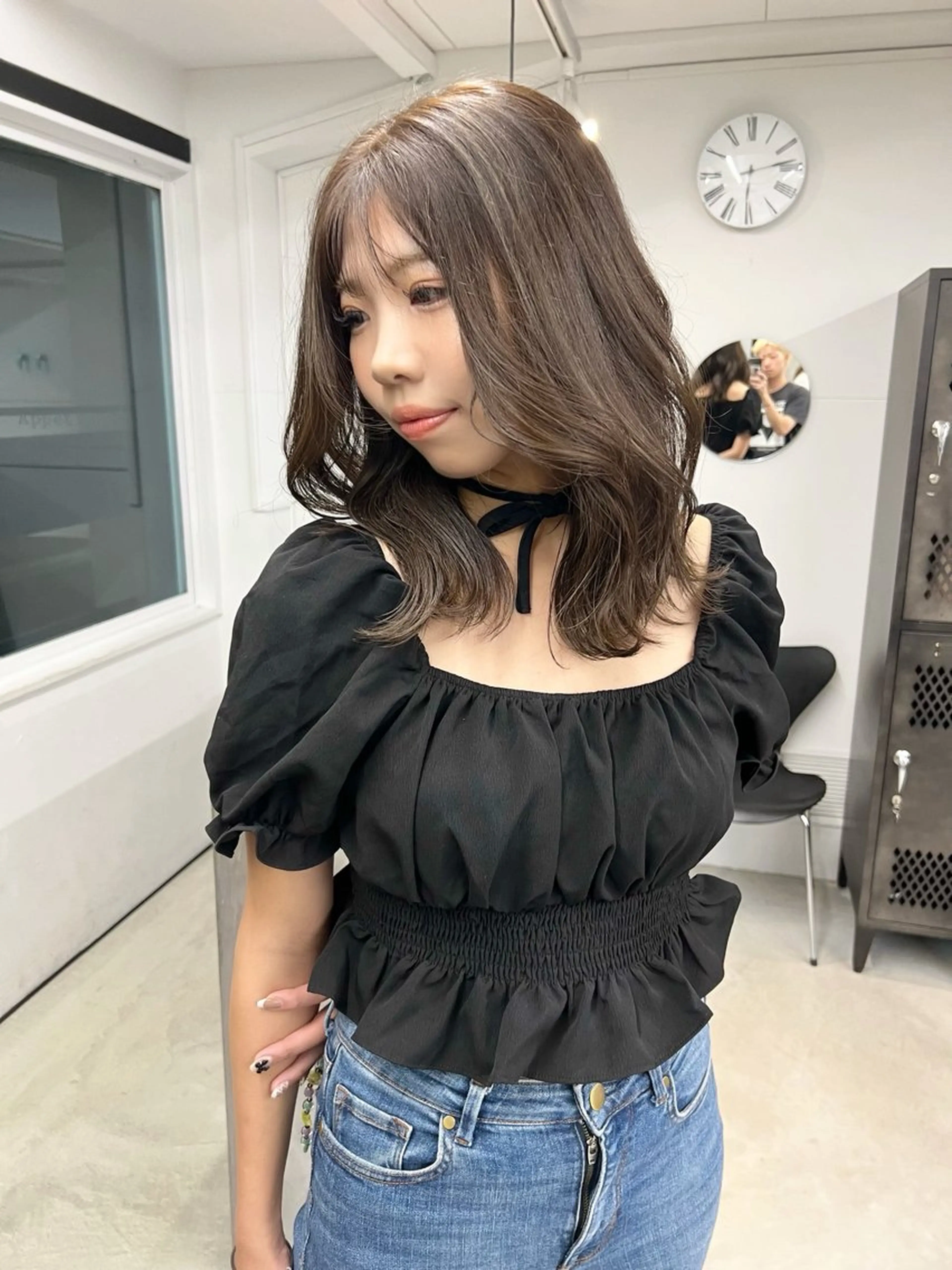 ミディアム カラー グレージュ ヘアカラー トリートメント 樫原裕二 /柔らかいカラーのヘアスタイル