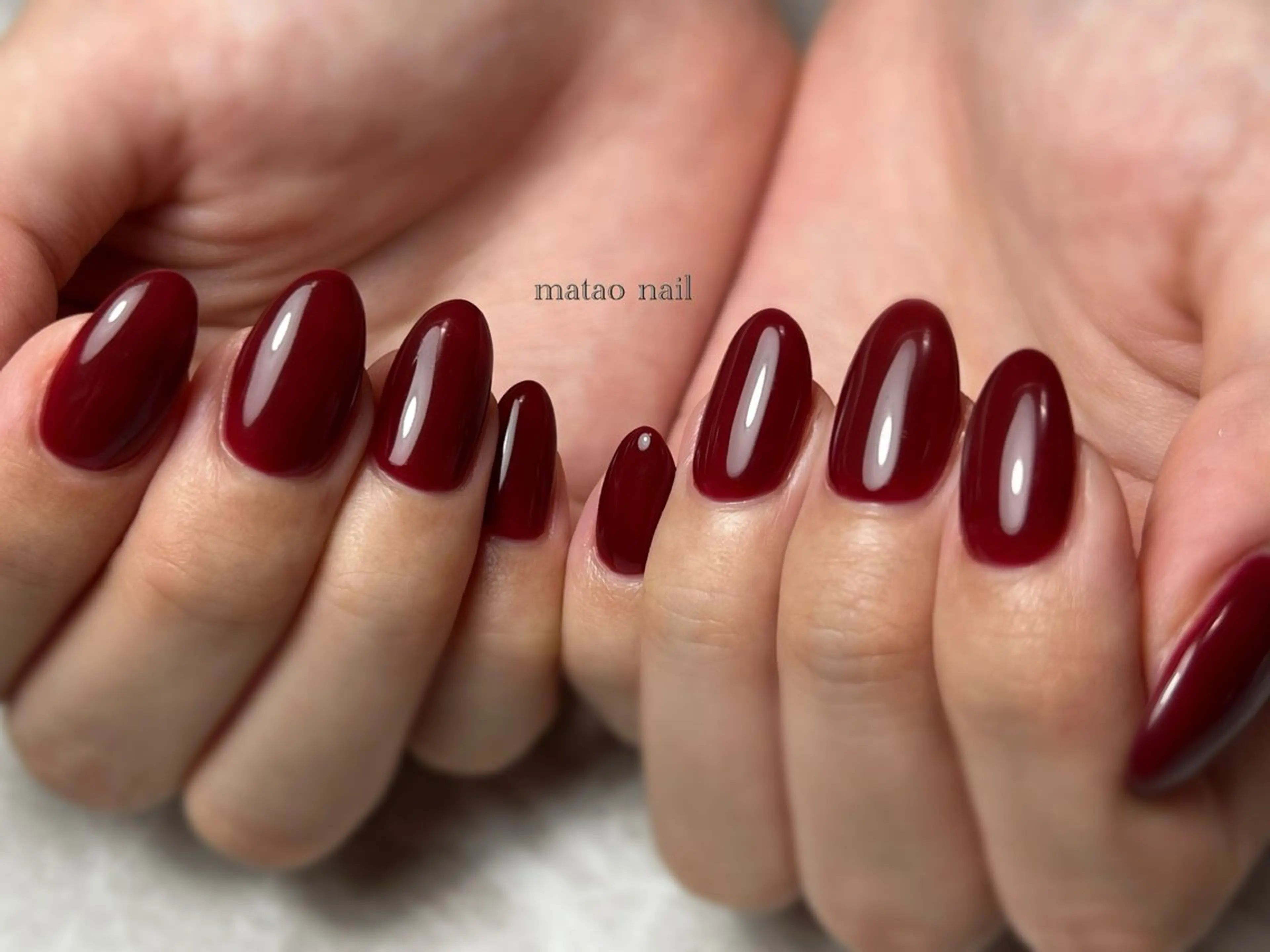 ネイル ボルドー ワンカラーネイル ハンドネイル フットネイル matao nailのネイルデザイン