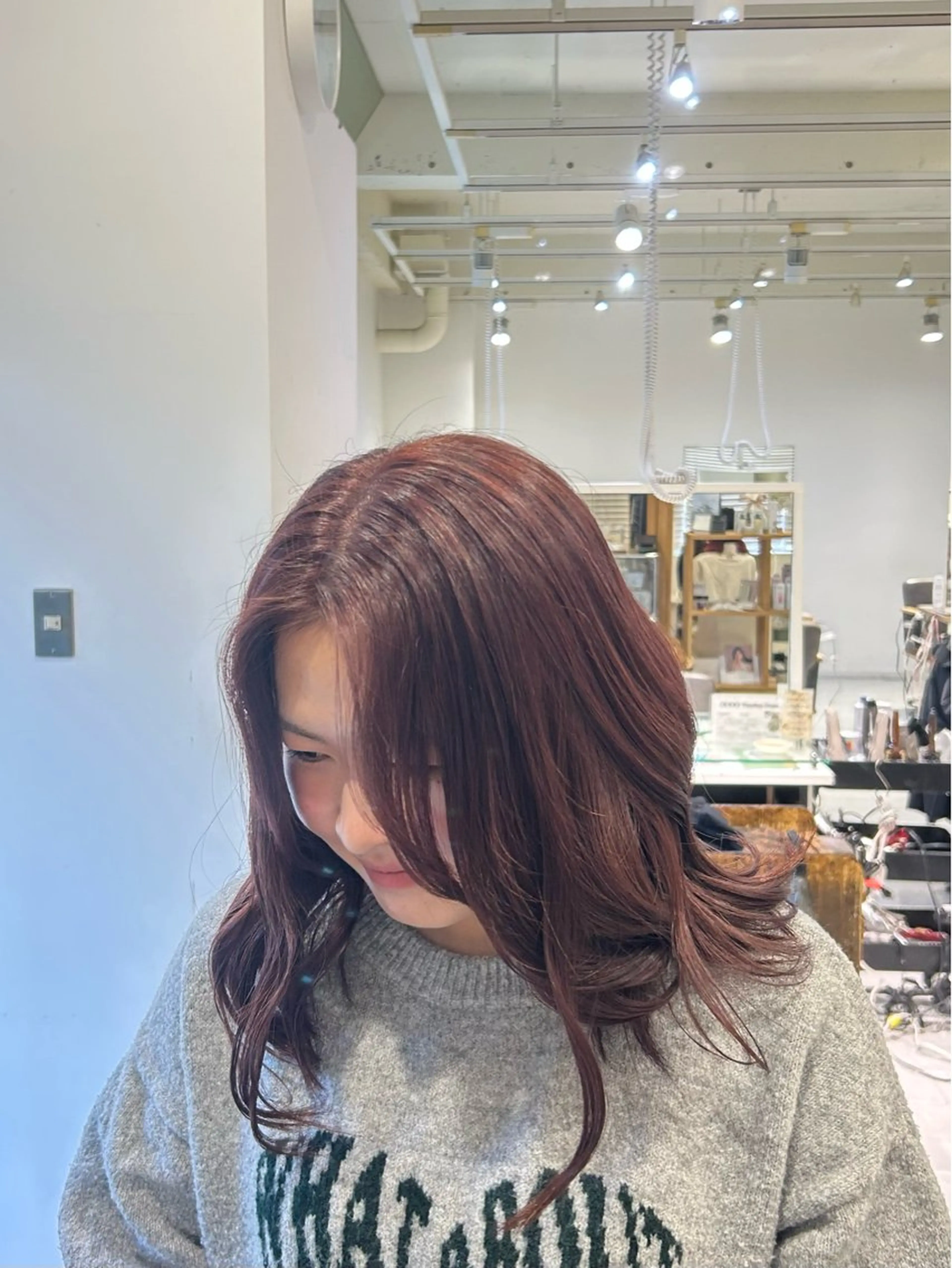 ミディアム カット ヘアカラー トリートメント 韓国ヘア ‎⟡.·KANA🐥のヘアスタイル