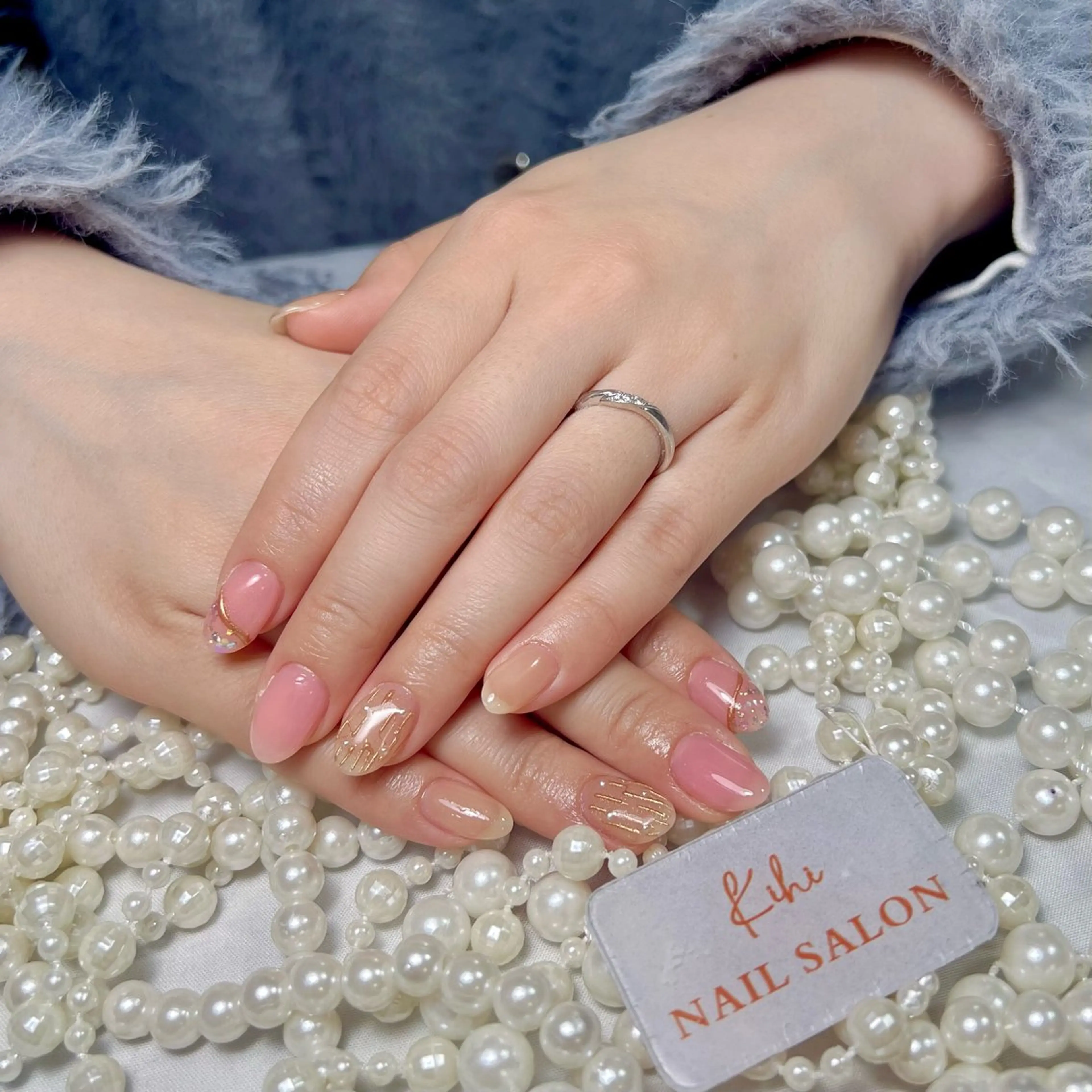 ネイル アートネイル フレンチネイル ジェルネイル グラデーション 韓国ネイル 村中 ハナのネイルデザイン