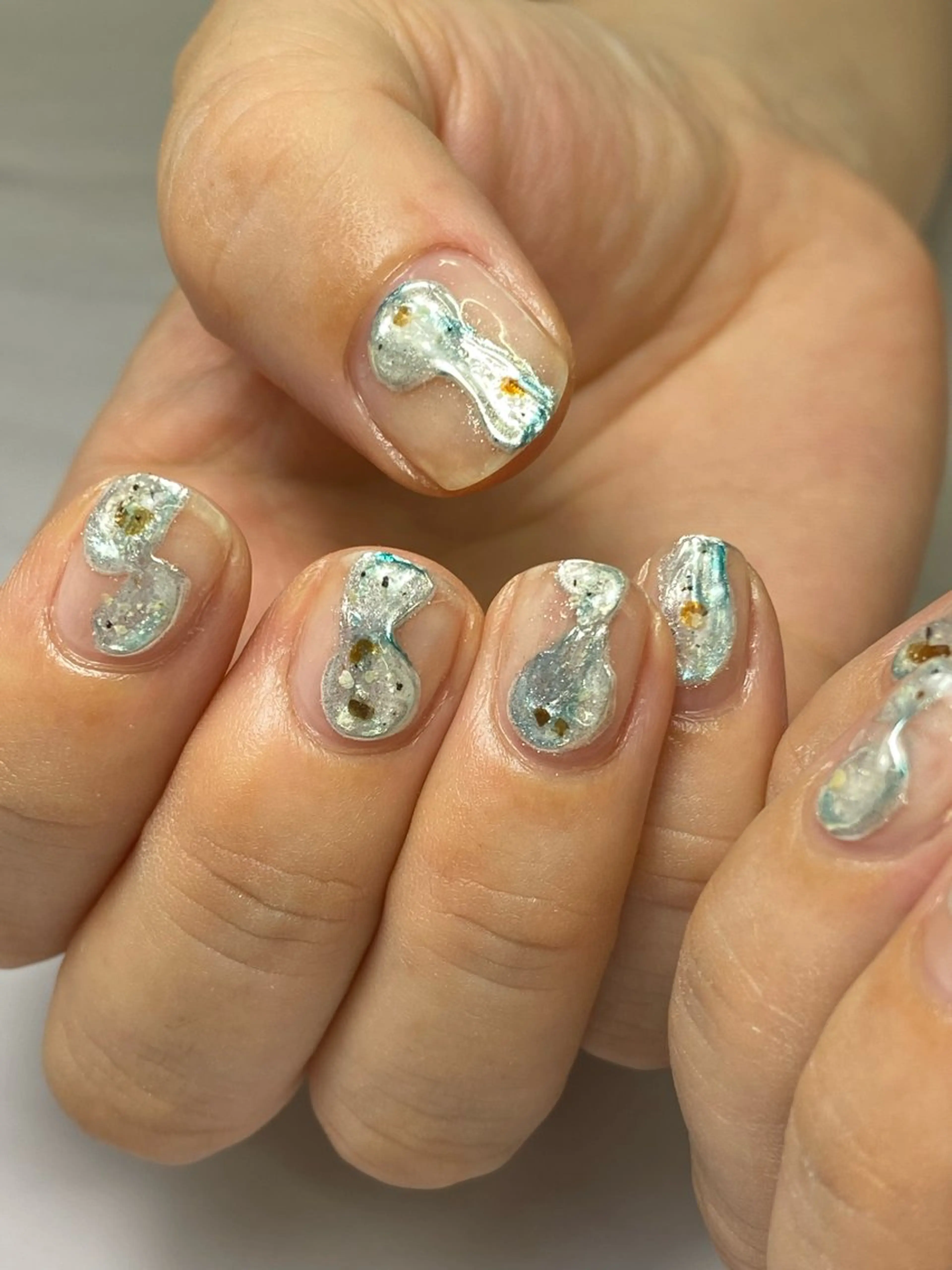 ネイル 成人式 フレンチネイル ジェルネイル ガーリー マグネットネイル ハンドネイル 草加ニュアンスネイル 🌚hersのネイルデザイン