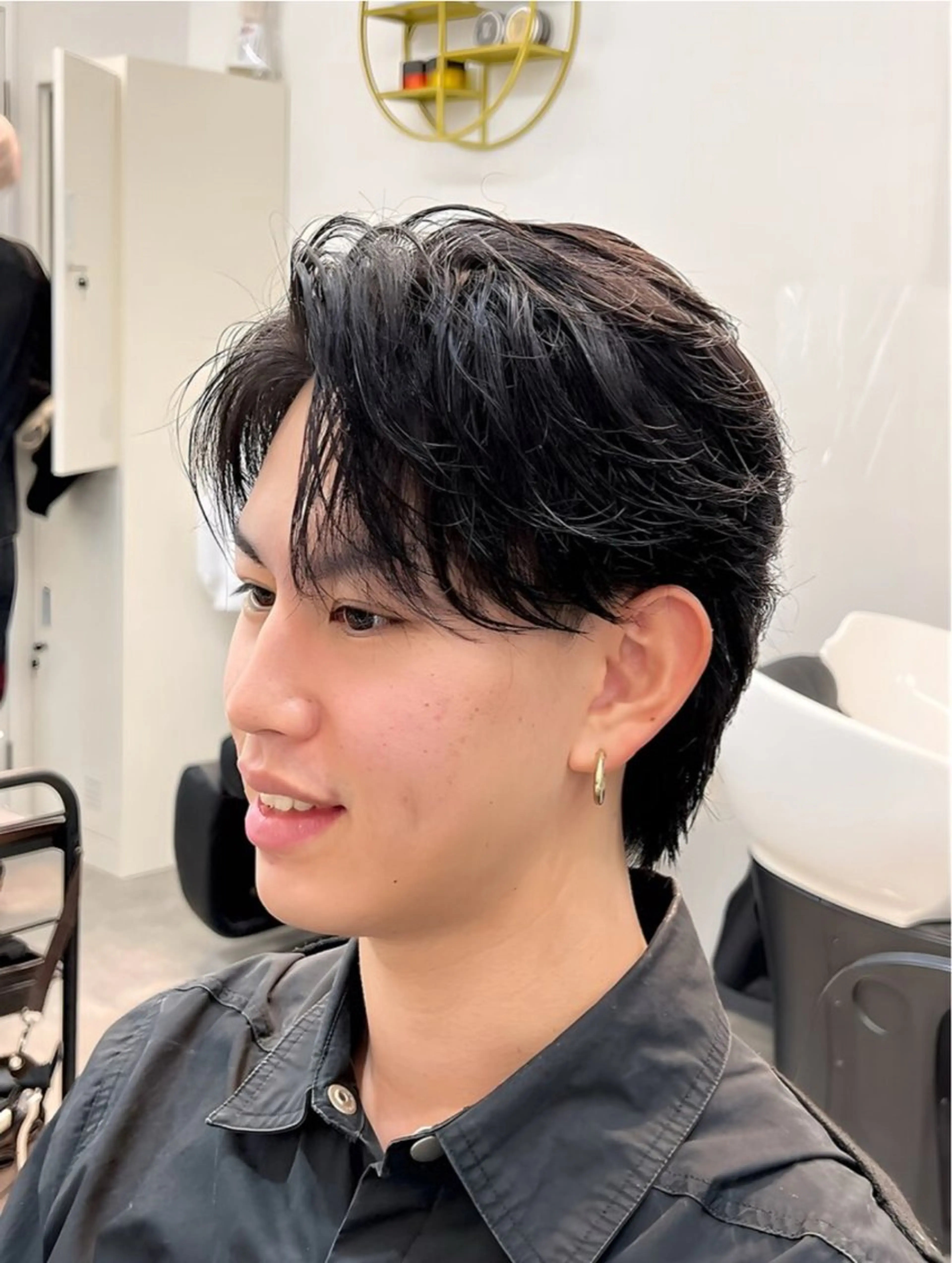 ショート パーマ メンズ センターパート メンズパーマ 似合わせカット ACES所属・メンズカット職人/ モテ髪/たくみのヘアスタイル