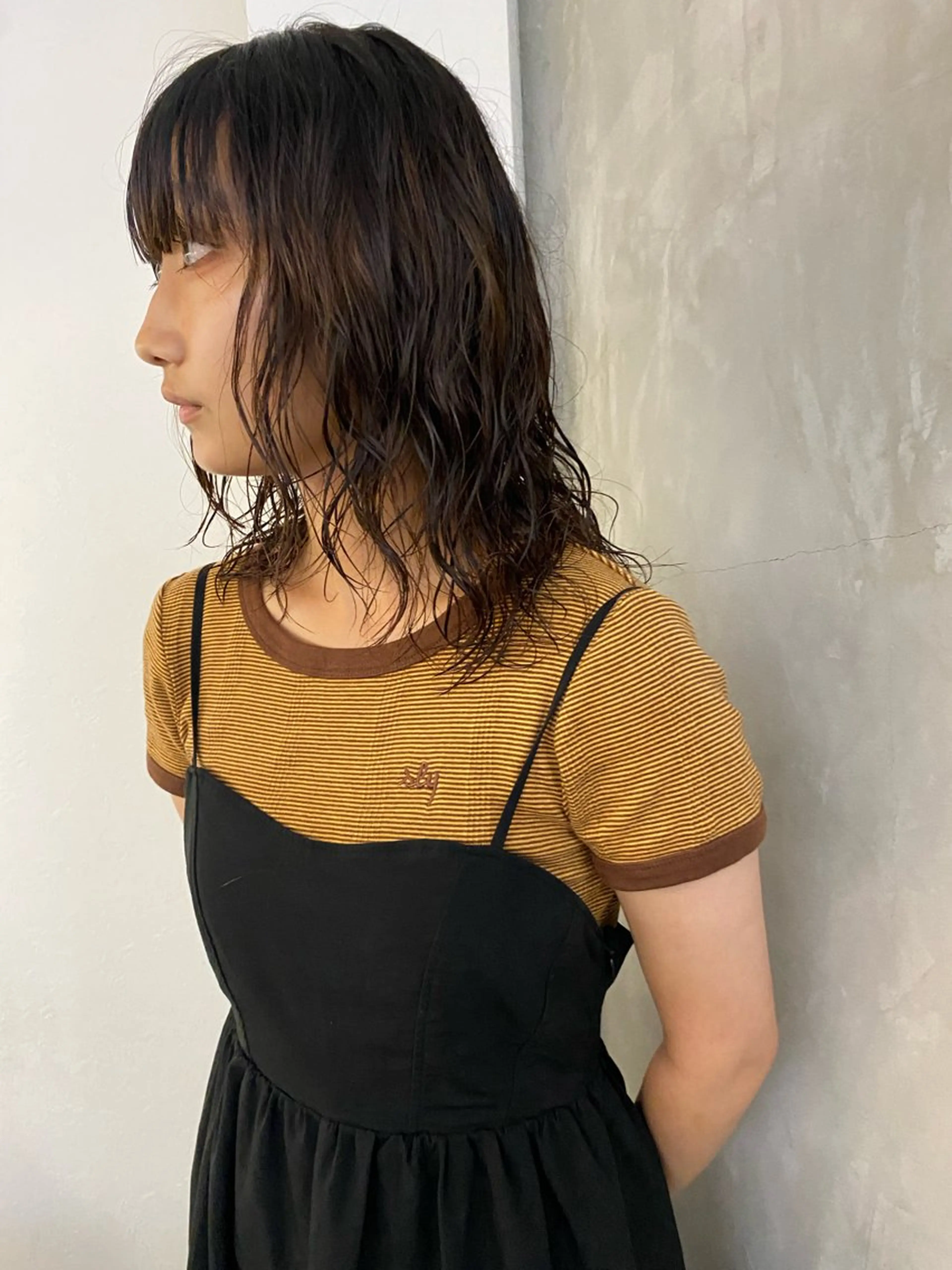 ミディアム パーマ ミディアムパーマ ニュアンスパーマ 森貴裕/ベージュ/ パーマ/オリーブのヘアスタイル