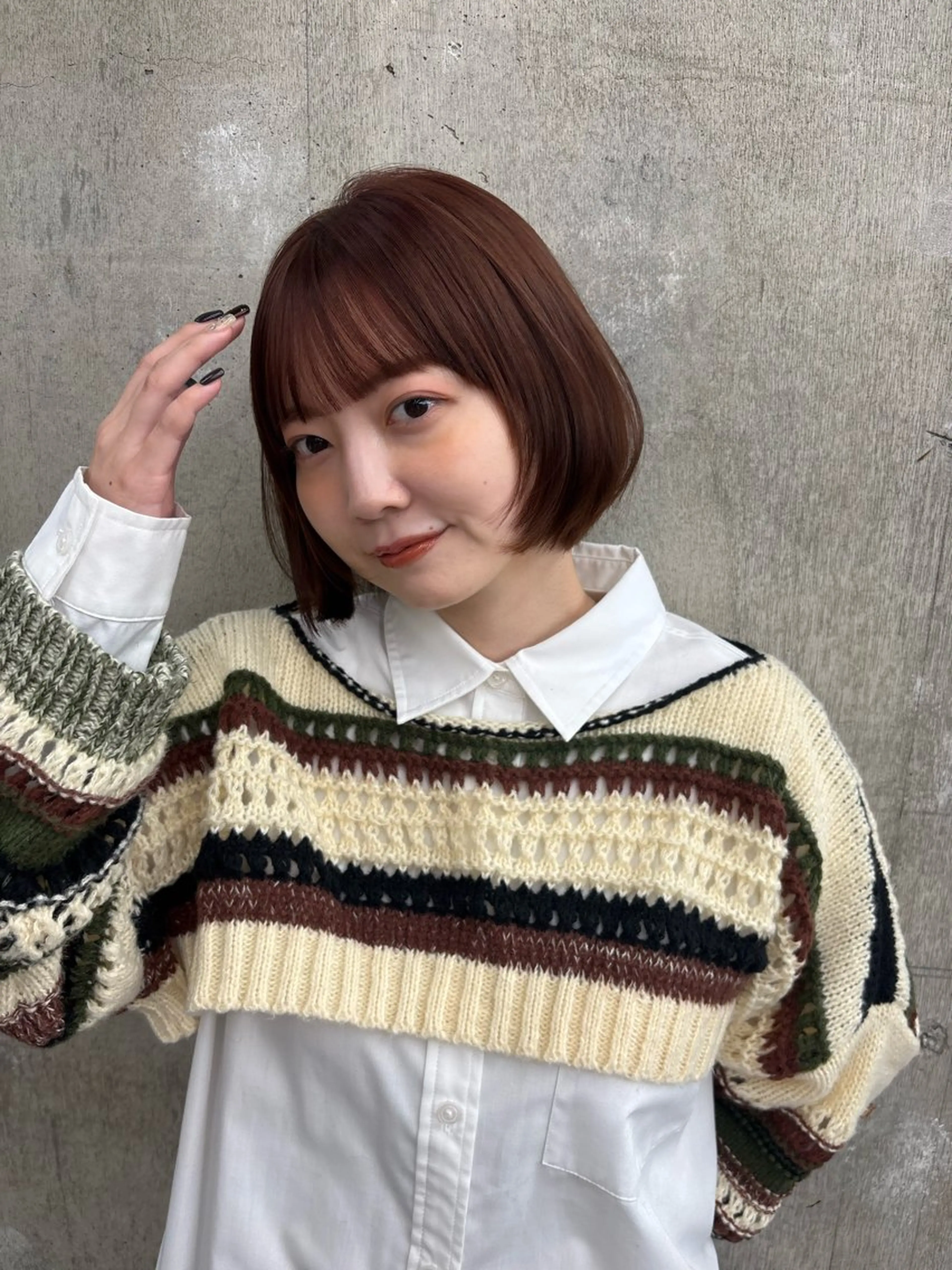 ミディアム ボブレイヤー ボブ 顔まわりレイヤー レイヤーカット カット ヘッドスパ ボブ/ミディアム 親しみやすさ/さくらのヘアスタイル