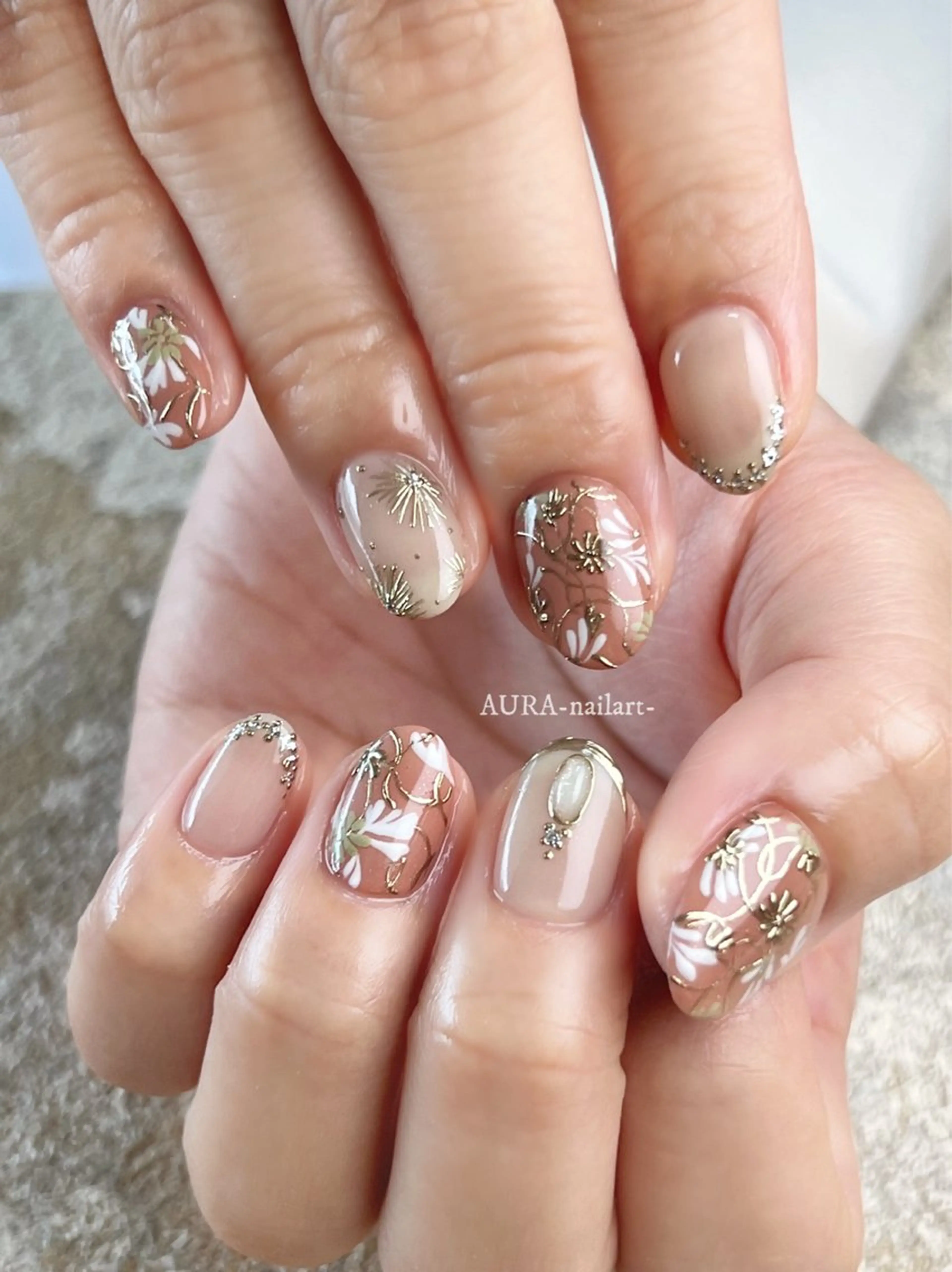 ネイル ハンドネイル AURA nailartのネイルデザイン
