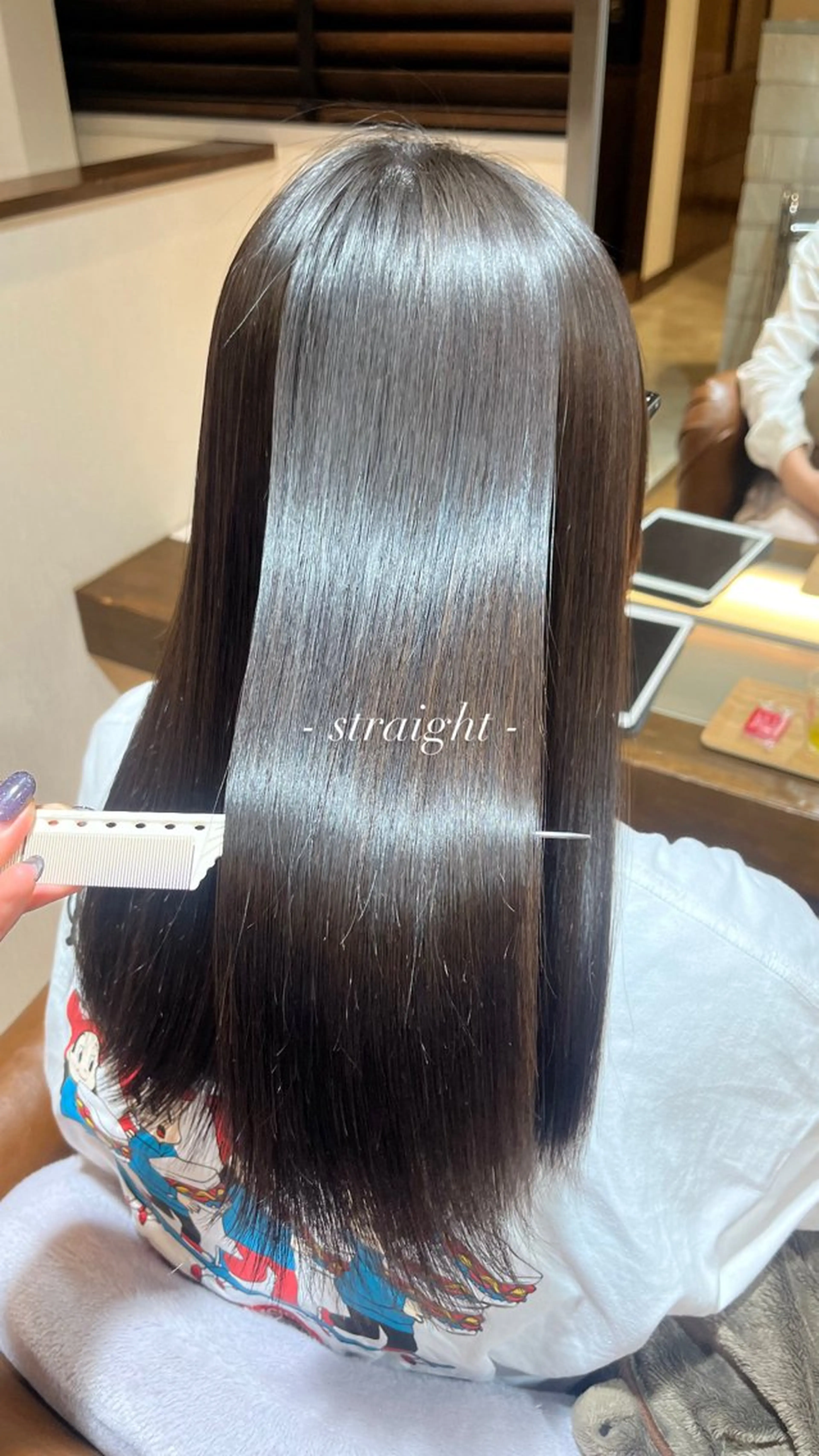 ロング カット 縮毛矯正 ミシェル /韓国ヘア🕊️のヘアスタイル