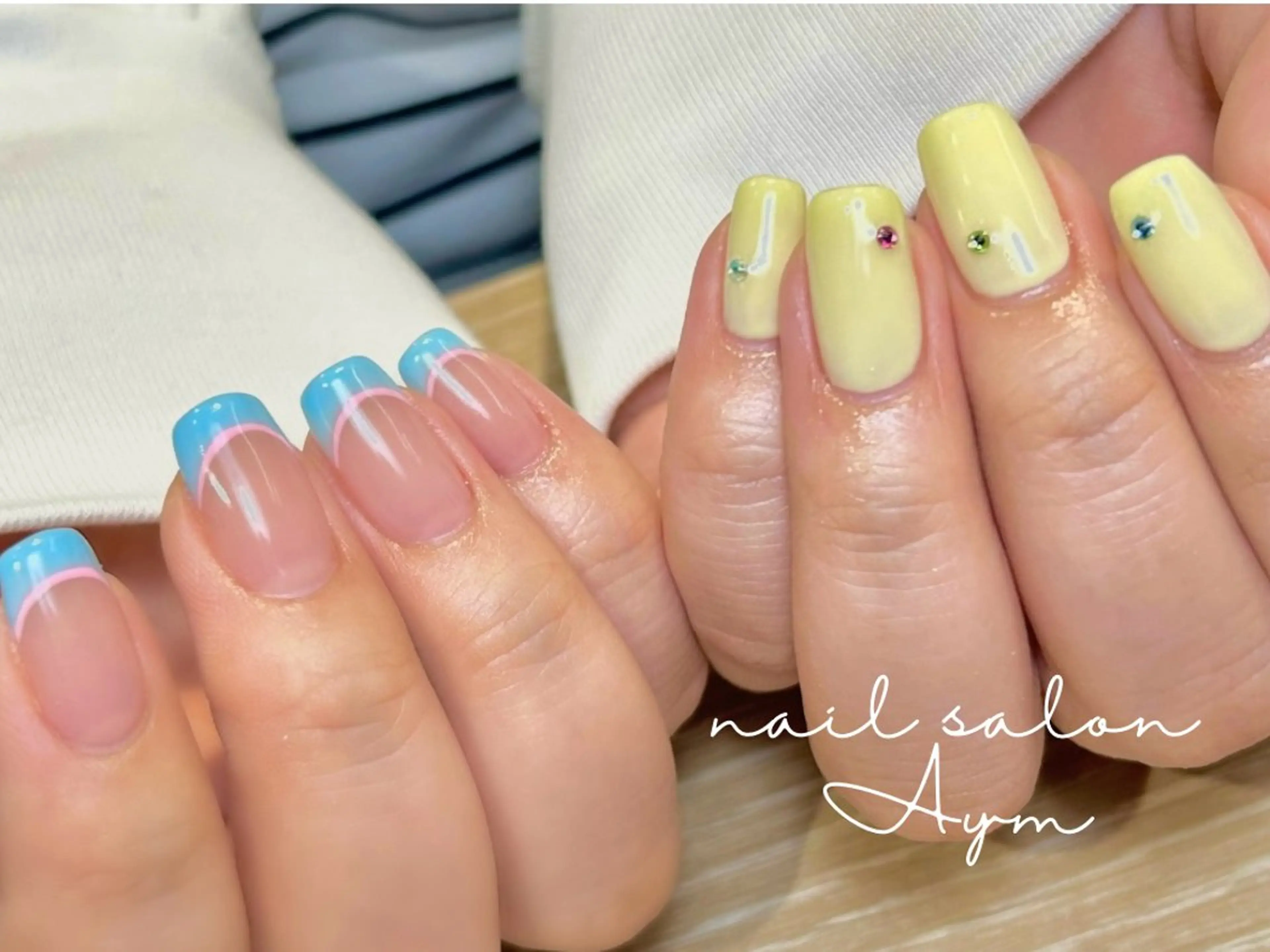 ネイル フレンチネイル 持ち込み パステルネイル nail salon Aymのネイルデザイン