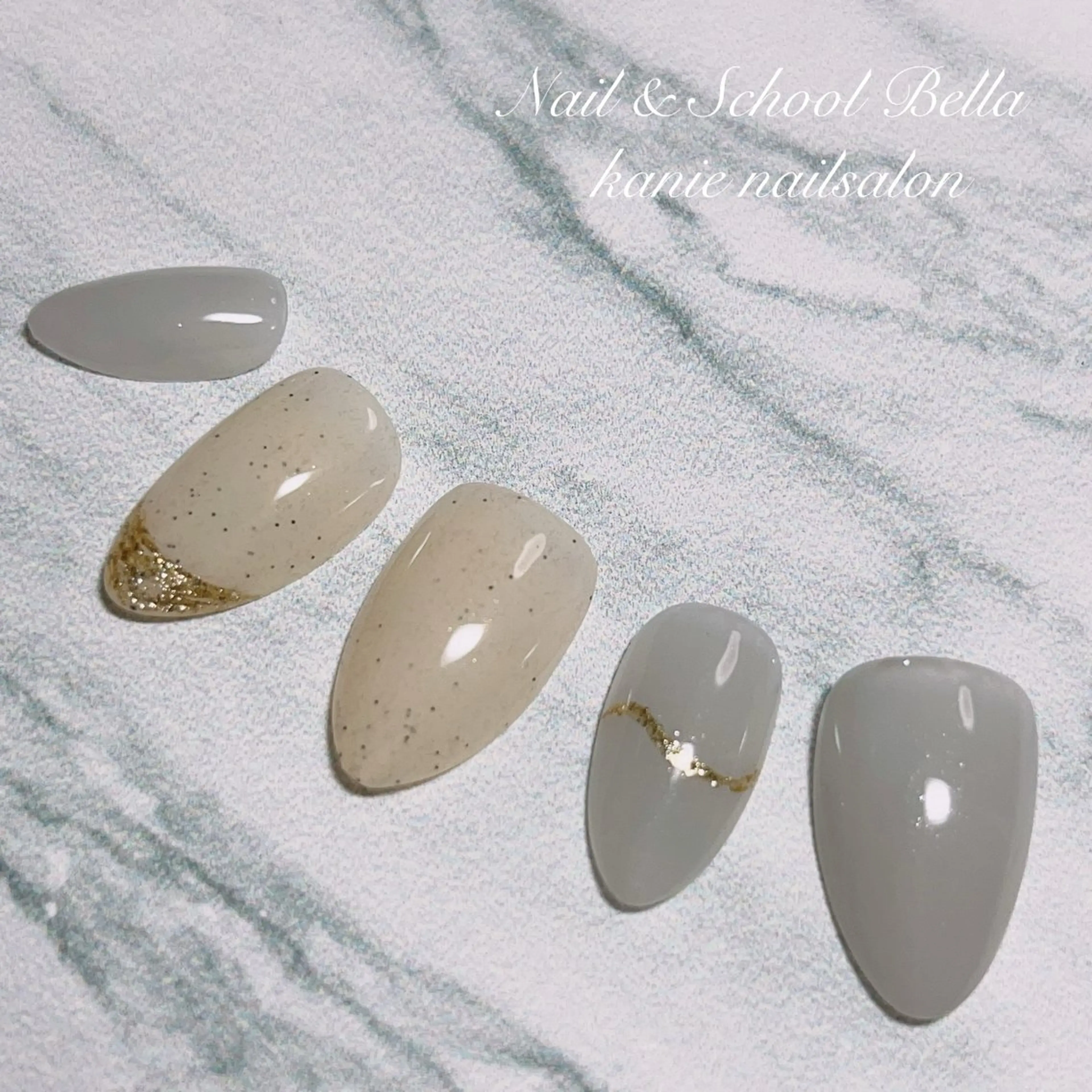 ネイル カジュアル ジェルネイル ゴールド シンプルネイル Bella YUKAのネイルデザイン