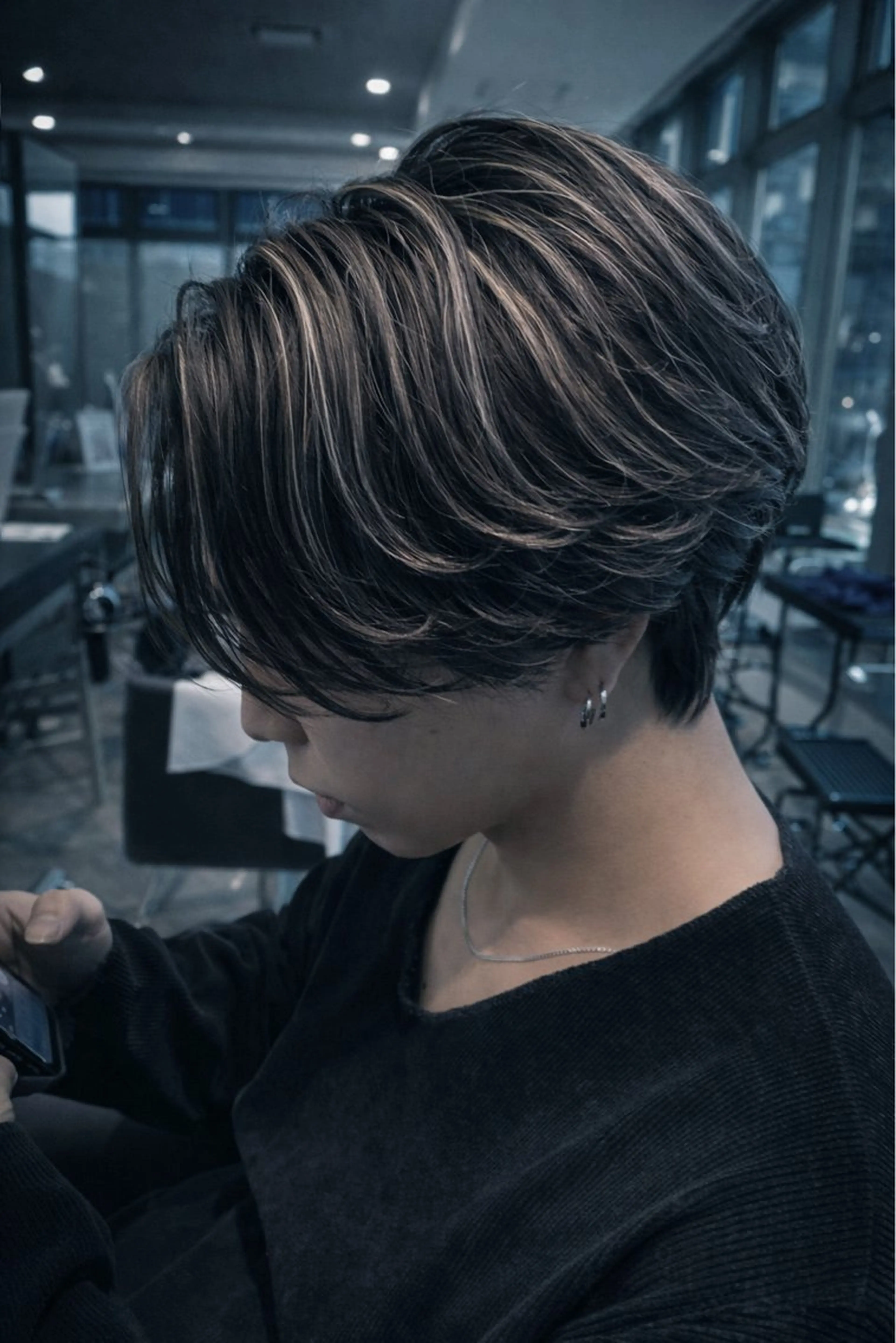 ショート カラー パーマ メンズ特化/フェザー /パーマ/伊勢元のヘアスタイル