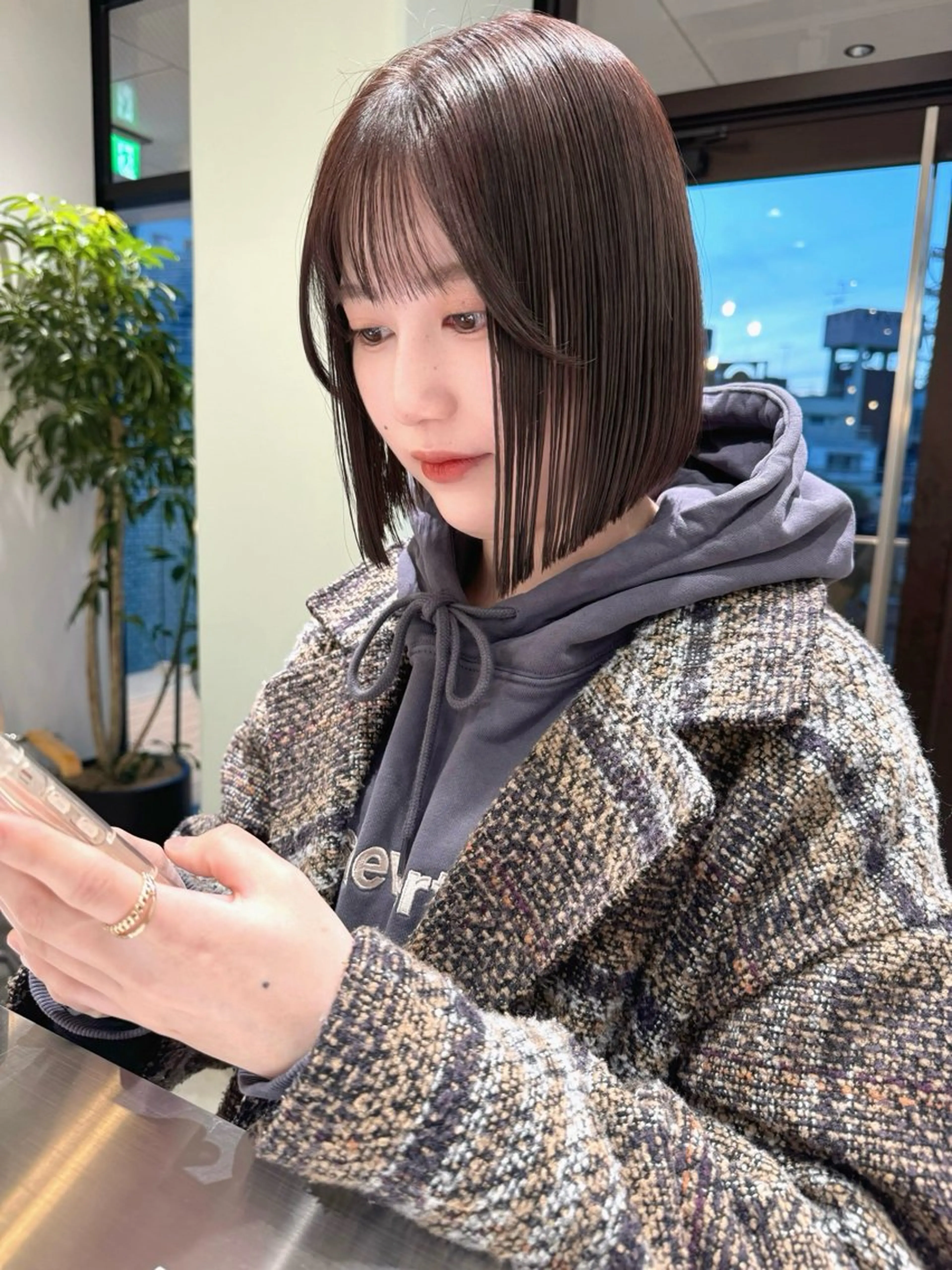 ショート ボブ タンバルモリ 韓国風ヘア 外ハネヘア カット ヘアカラー トリートメント hollo渋谷所属・タッセルボブ /DAIKIのヘアスタイル