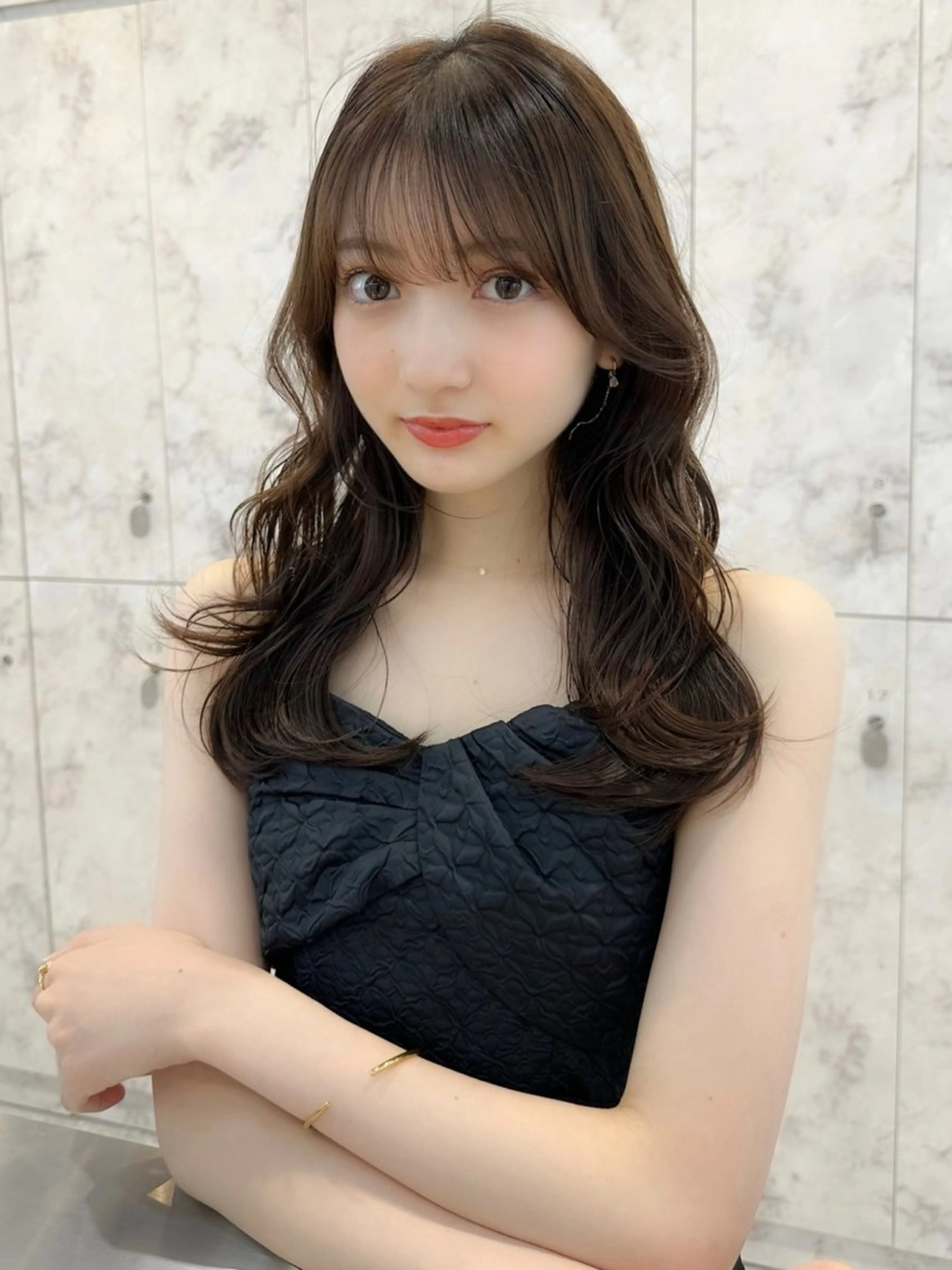 セミロング カラー カット ヘアカラー トリートメント 新宿/韓国風レイヤー 髪質改善/渋谷直樹のヘアスタイル