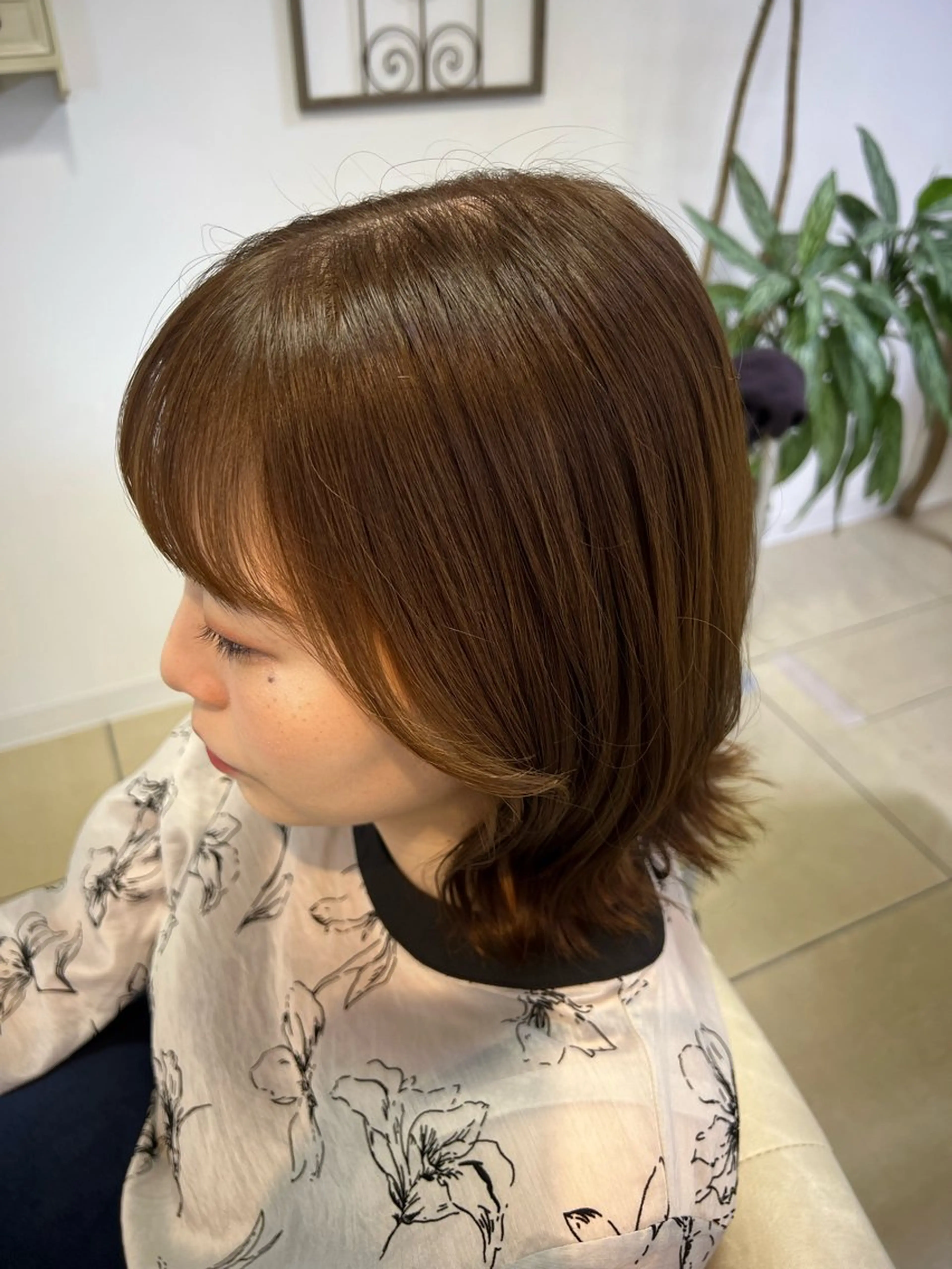 ミディアム カラー 透明感カラー トリートメント ヘアカラー トリートメント eMu中央駅店所属・eMuエミュ‪ ¨̮⃝ayakaのヘアスタイル