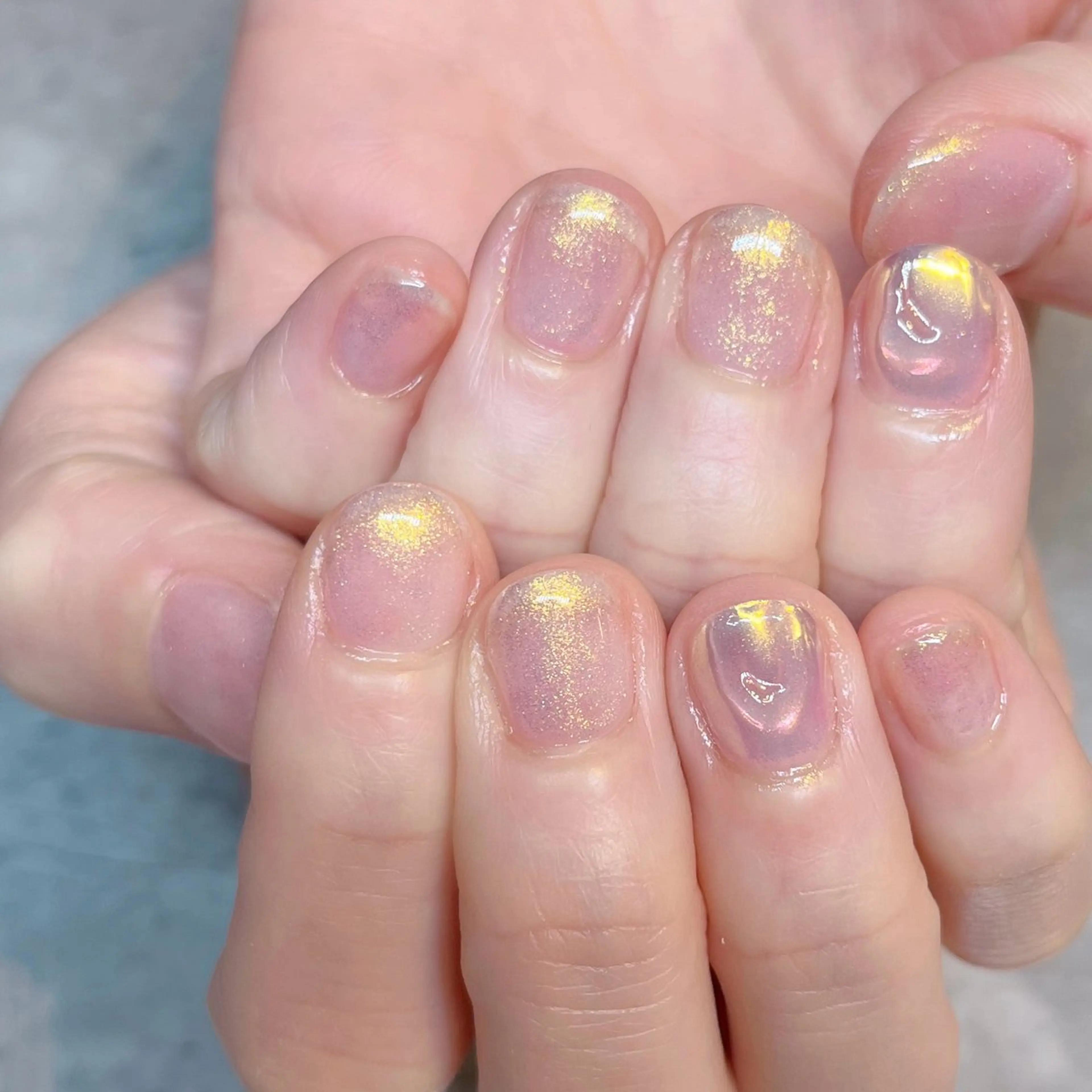 ネイル アートネイル ラメ(グリッター) ミラーネイル Kobayashi Mのネイルデザイン