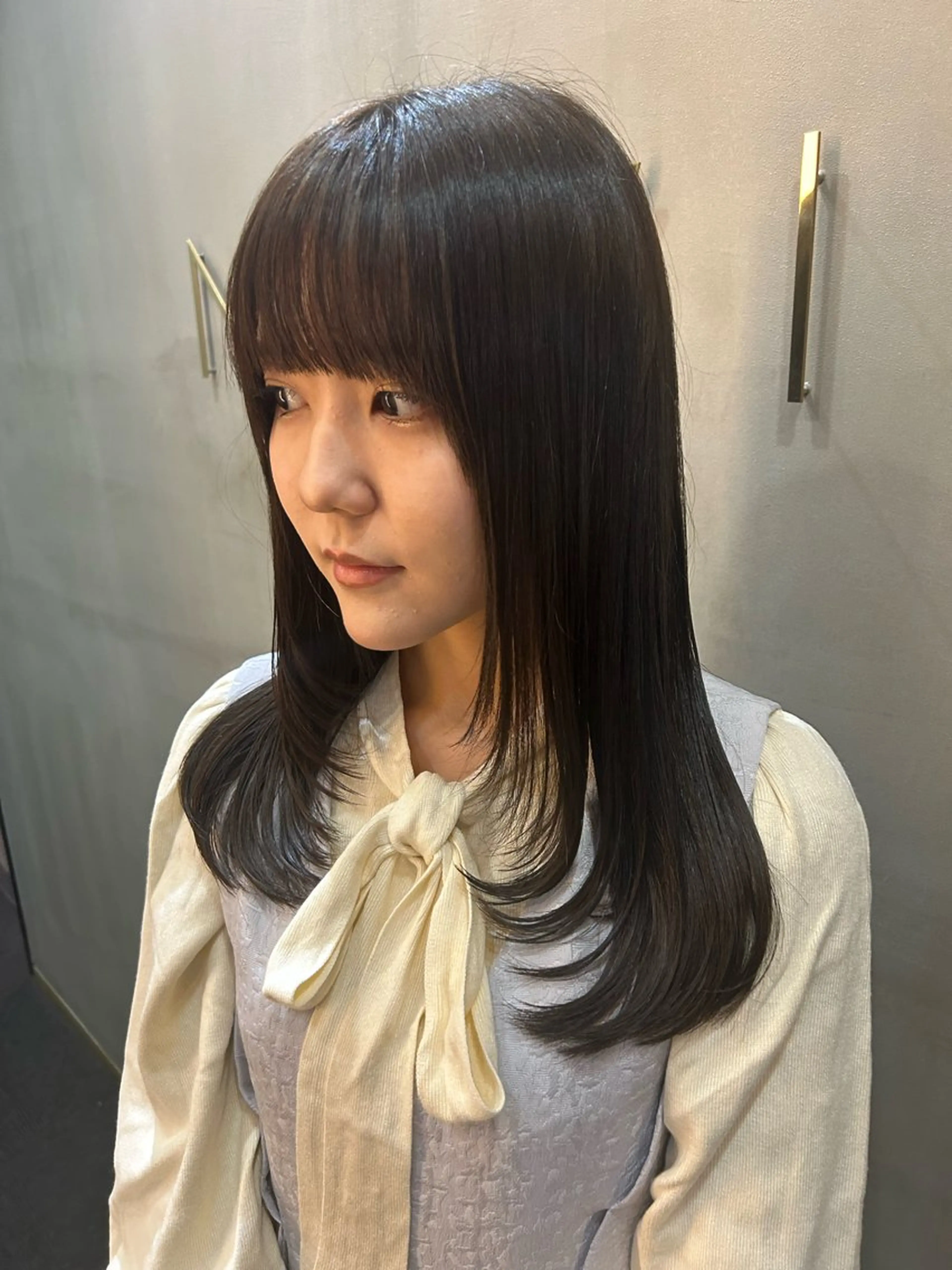 セミロング カラー 韓国×髪質改善カラー 💎hinaのヘアスタイル