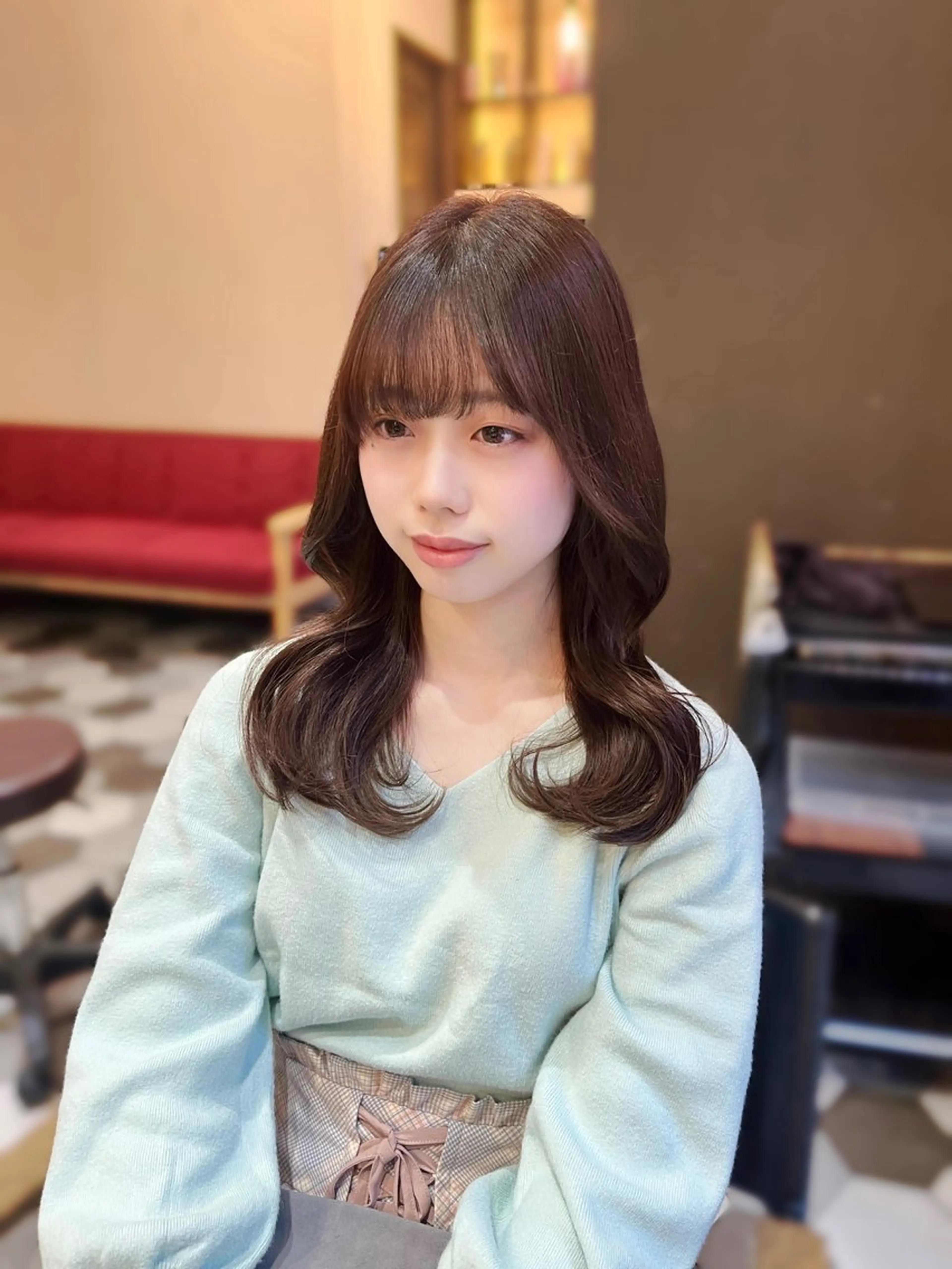 カラー ヘアアレンジ 似合わせ顔まわり カット💛森尾真由美のヘアスタイル