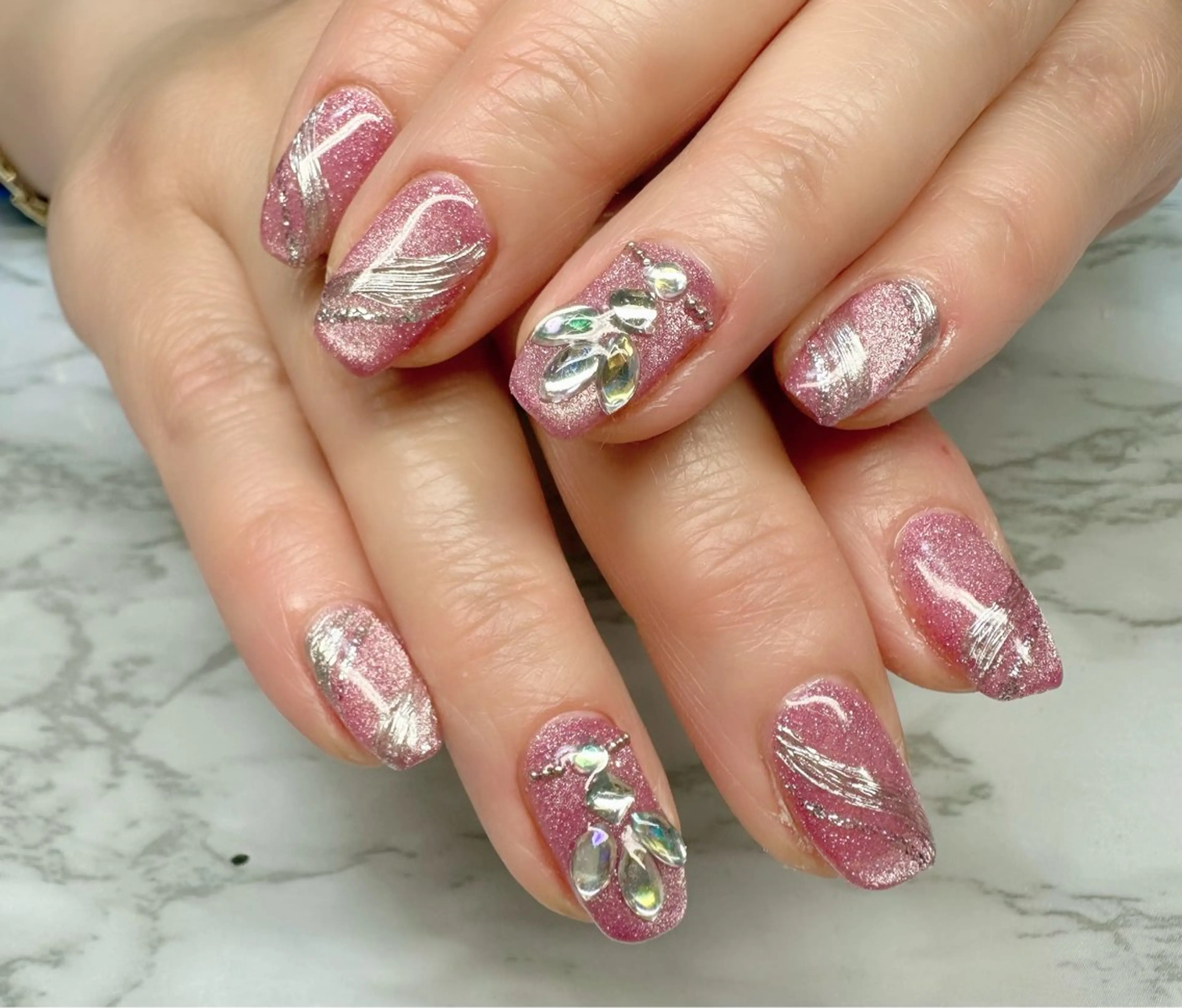 ネイル アートネイル マグネットネイル ミラーネイル ワンカラーネイル 春ネイル M.N_ nailのネイルデザイン