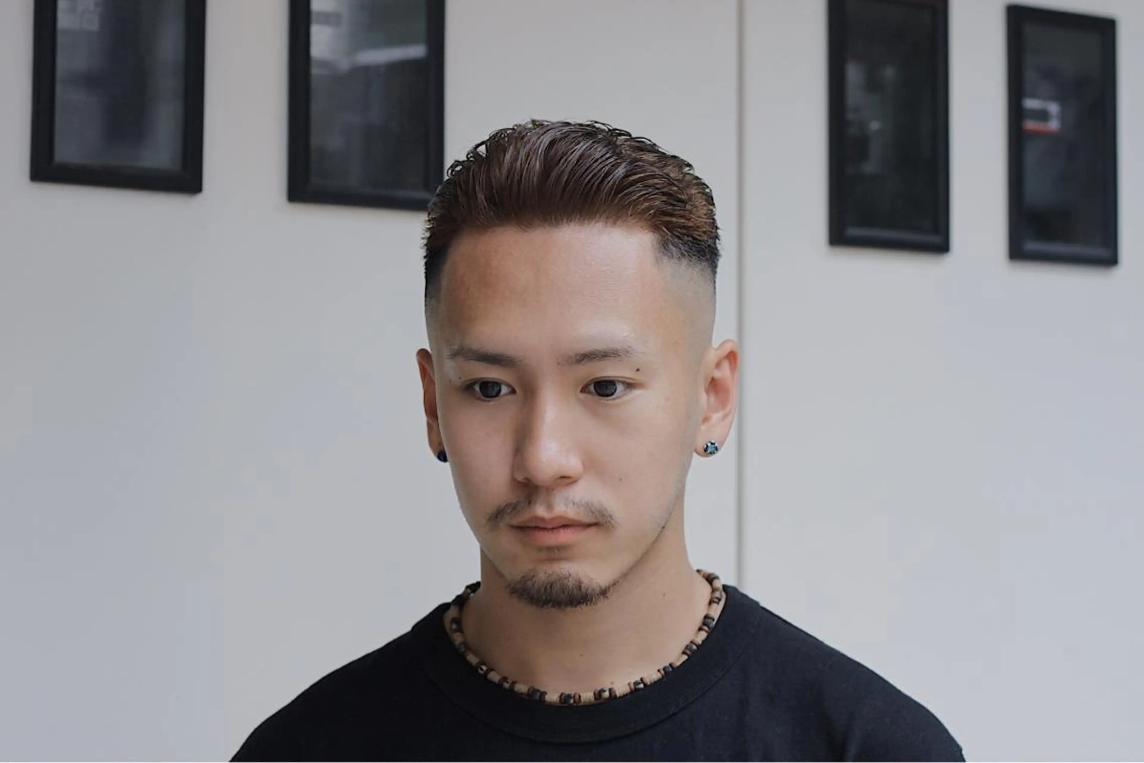 ショート カラー メンズ フェードカット スキンフェード アッシュ アッシュブラウン ブラウンカラー カット 前田賢生 ご新規様はNGのヘアスタイル