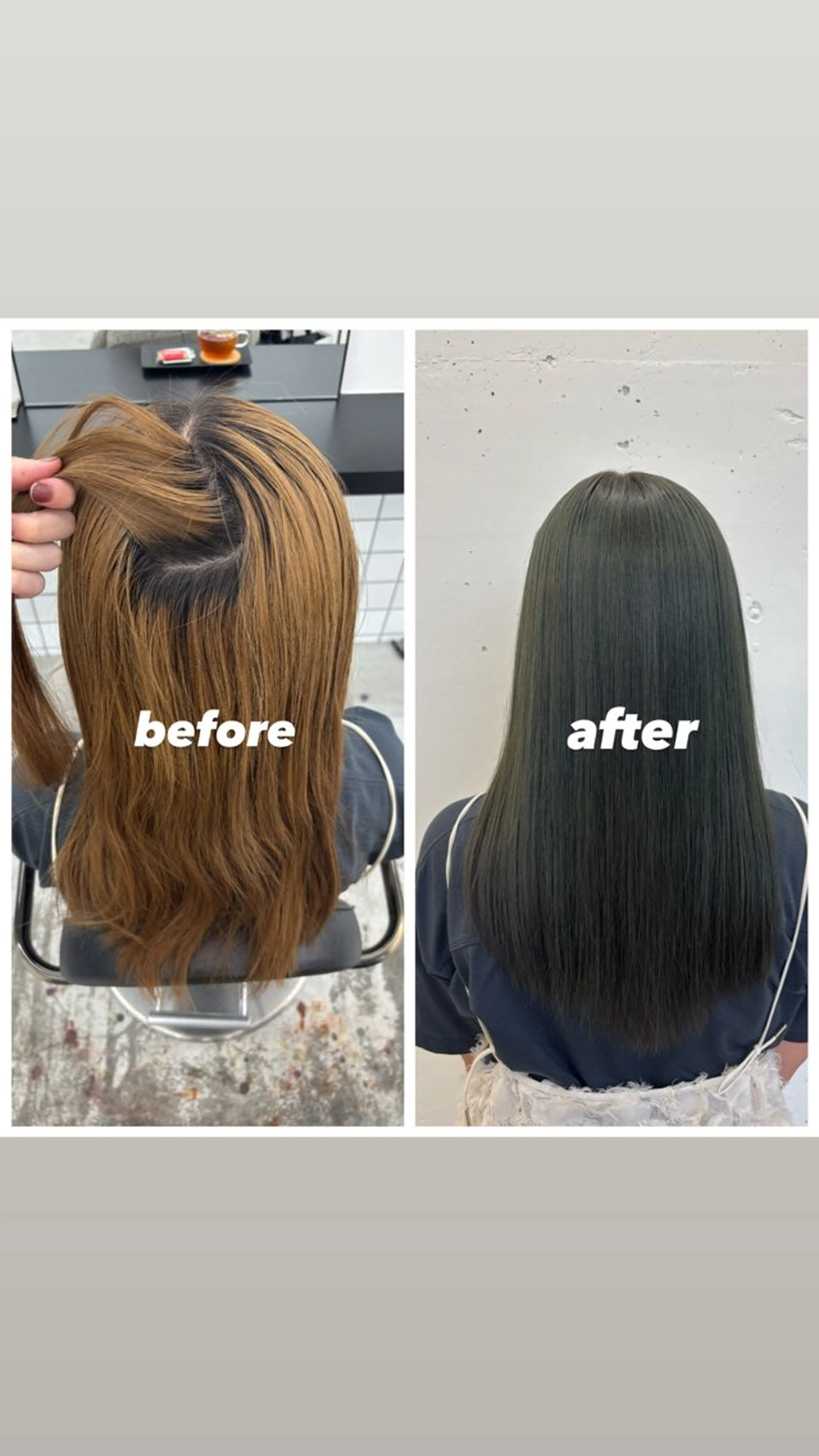 セミロング カラー グレージュ オリーブグレージュ オリーブグレー ヘアカラー トリートメント ヘッドスパ 🌼あいり🌼 JILLSTUDIOのヘアスタイル