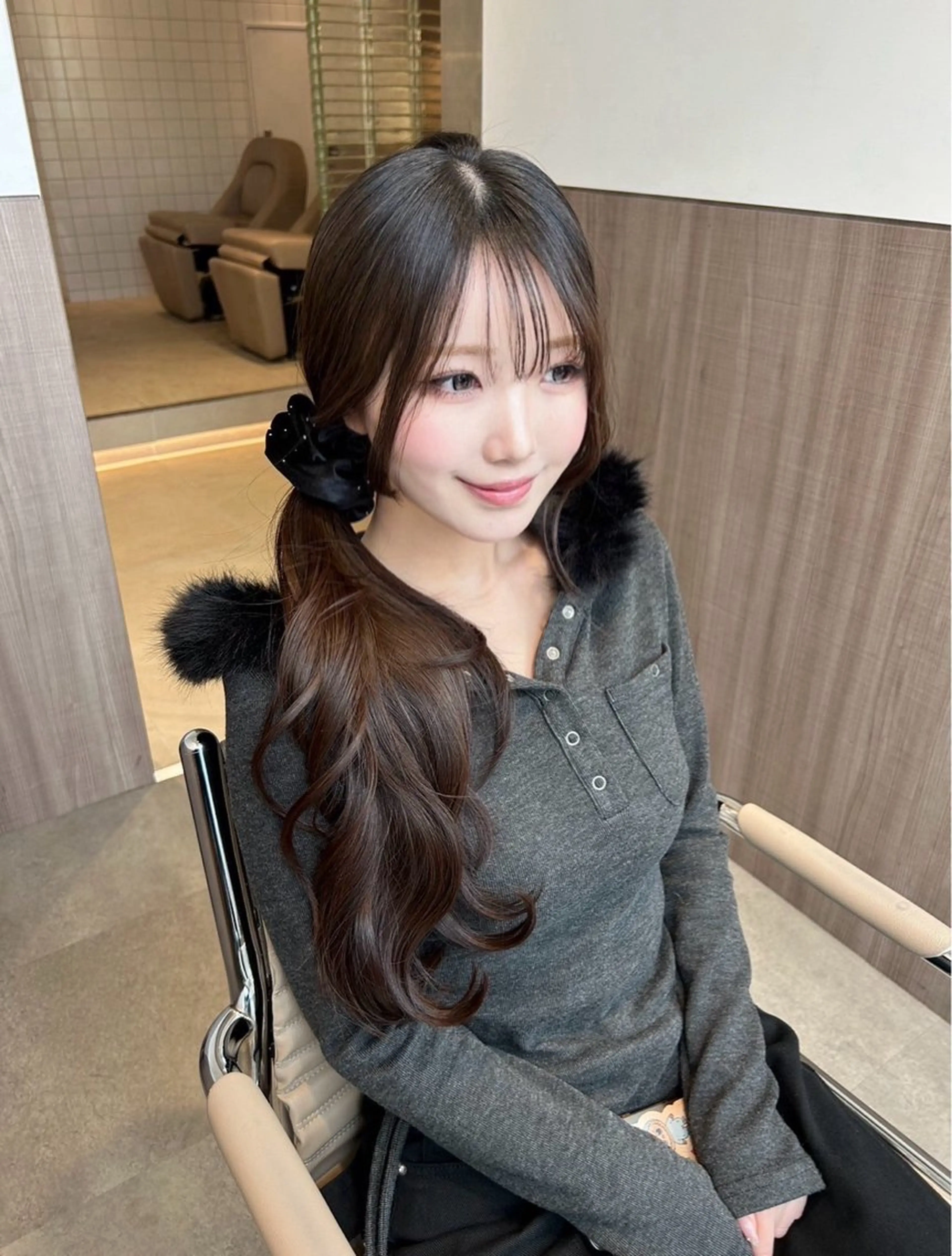 セミロング カラー ヘアアレンジ メンズ Salowin原宿ash所属・透明感×艶髪 🫒maki🎀のヘアスタイル